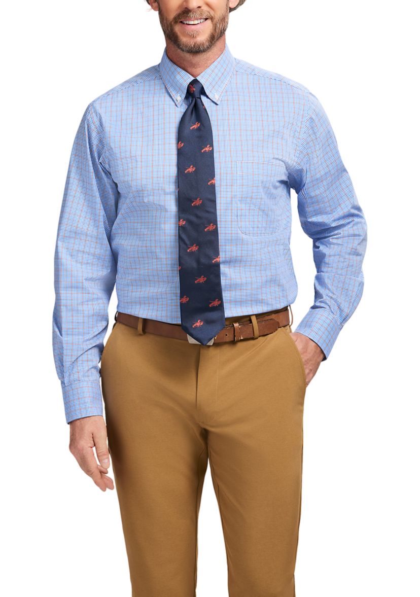 Long Sleeve All Over Stretch Regular Fit Button Down Shirt