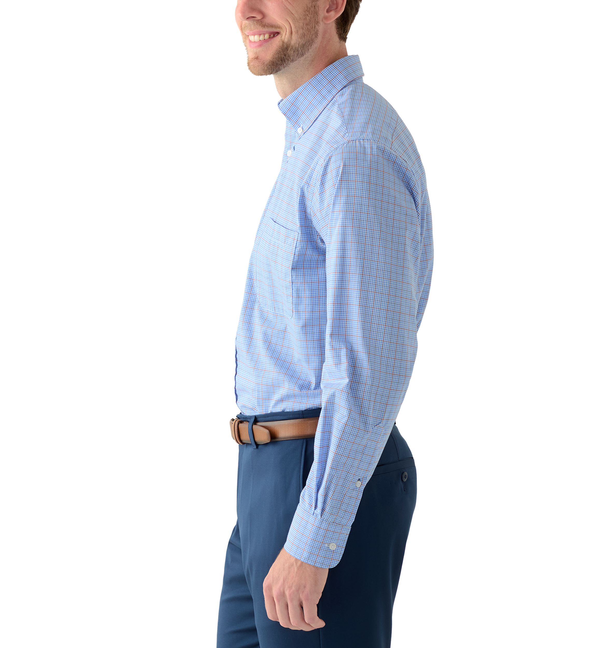 Long Sleeve All Over Stretch Regular Fit Button Down Shirt