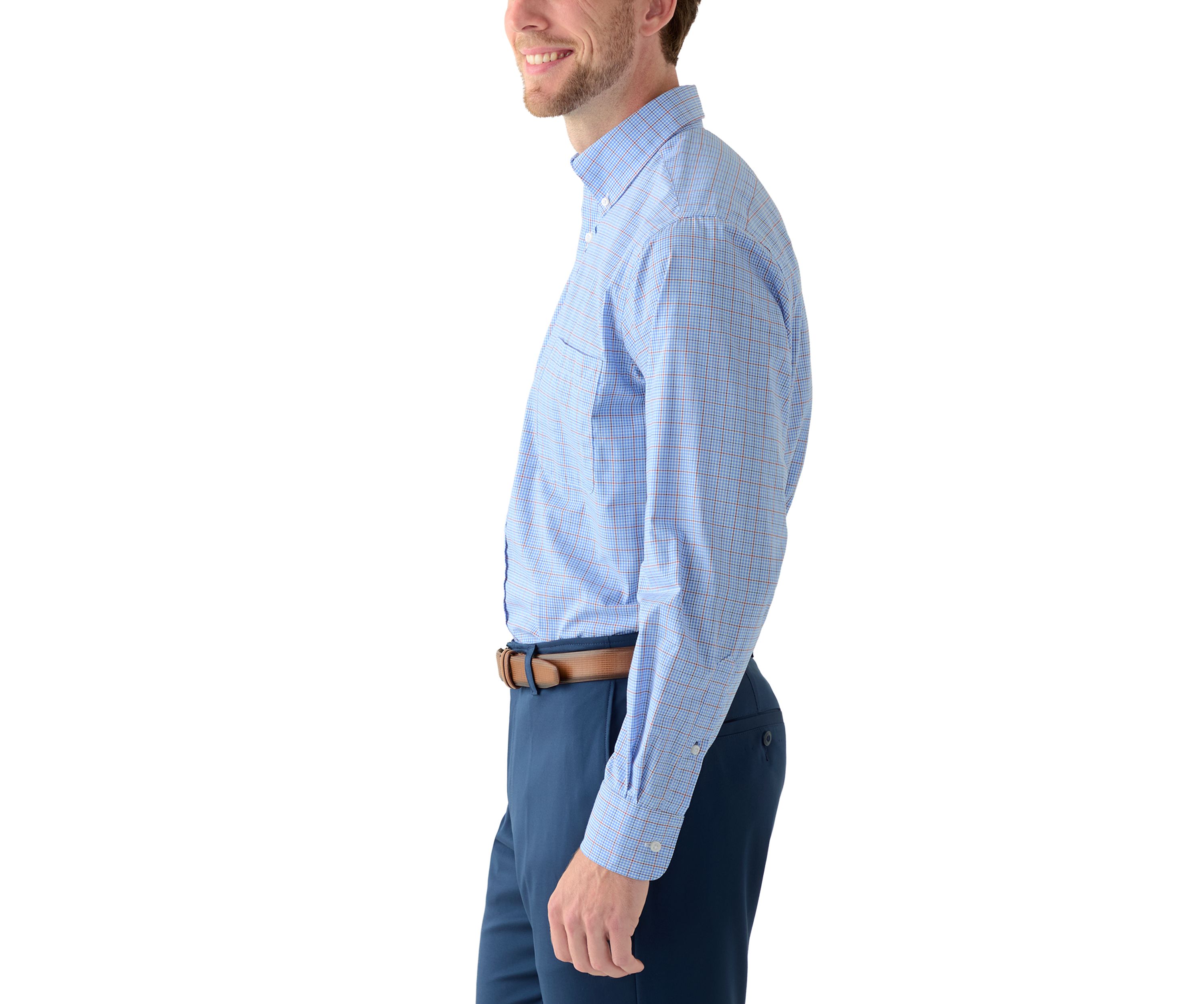 Long Sleeve All Over Stretch Regular Fit Button Down Shirt