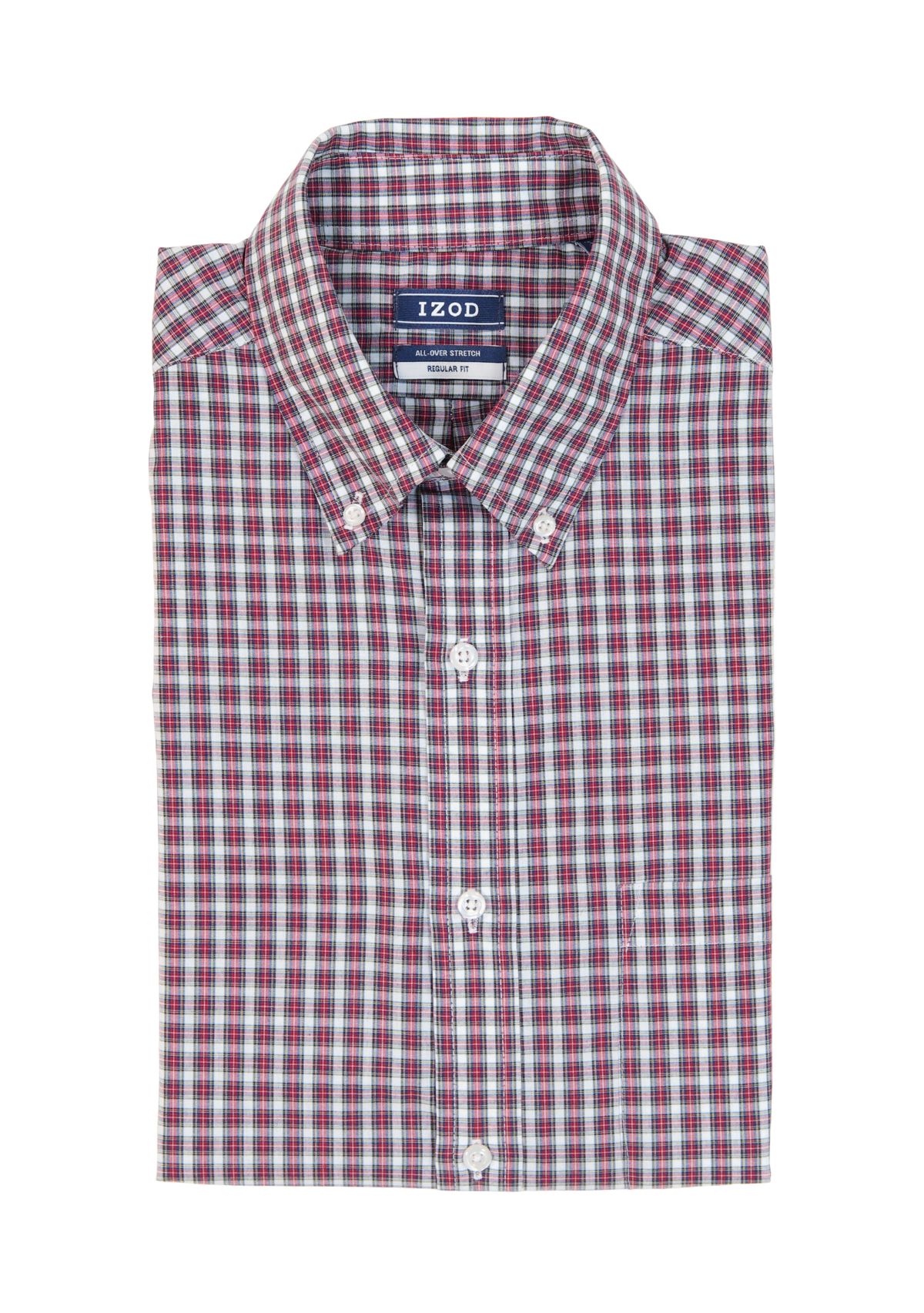 Long Sleeve All Over Stretch Regfular Fit Tartan Button Down Shirt 