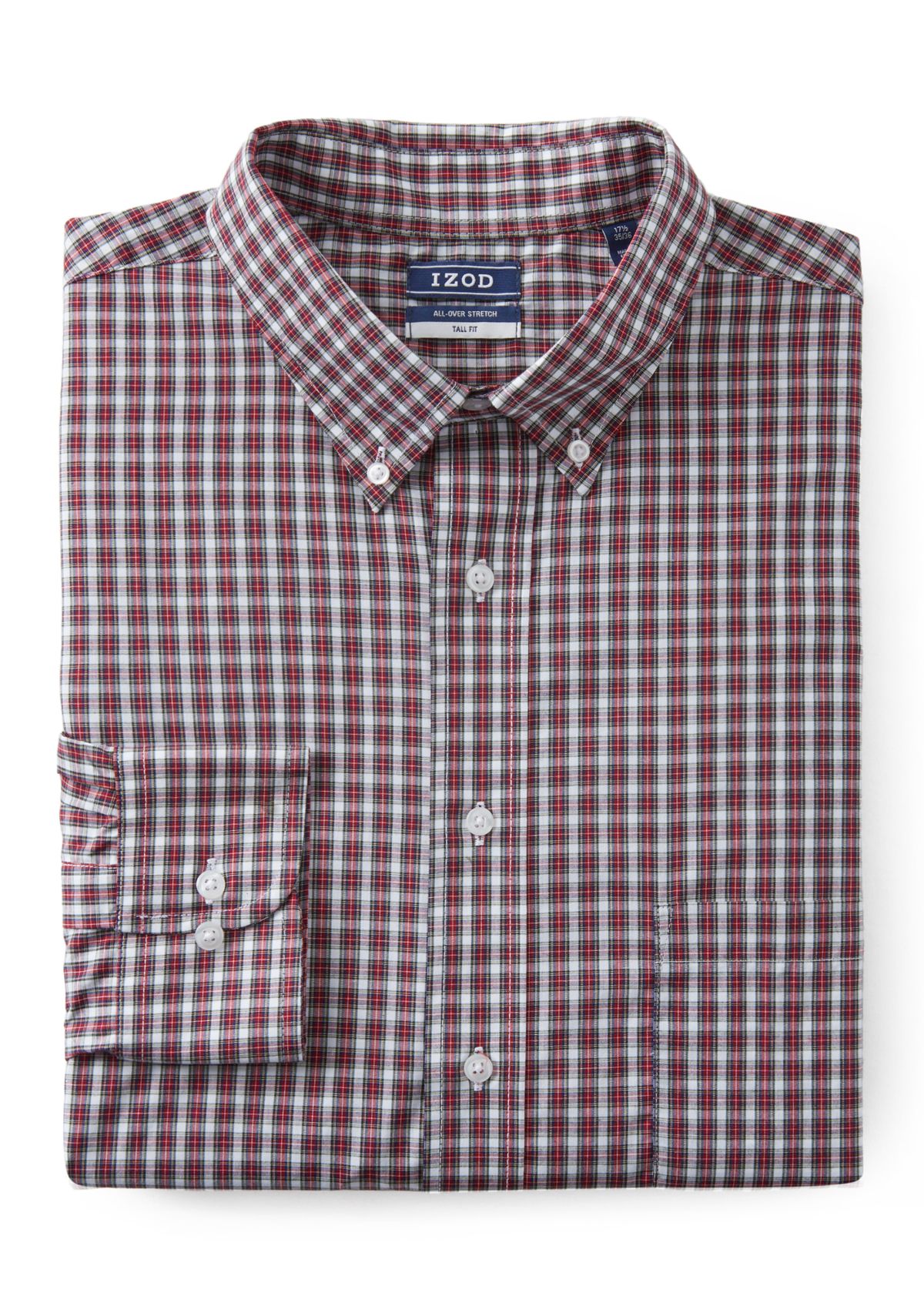 Big & Tall Long Sleeve Tartan Plain Dress Shirt