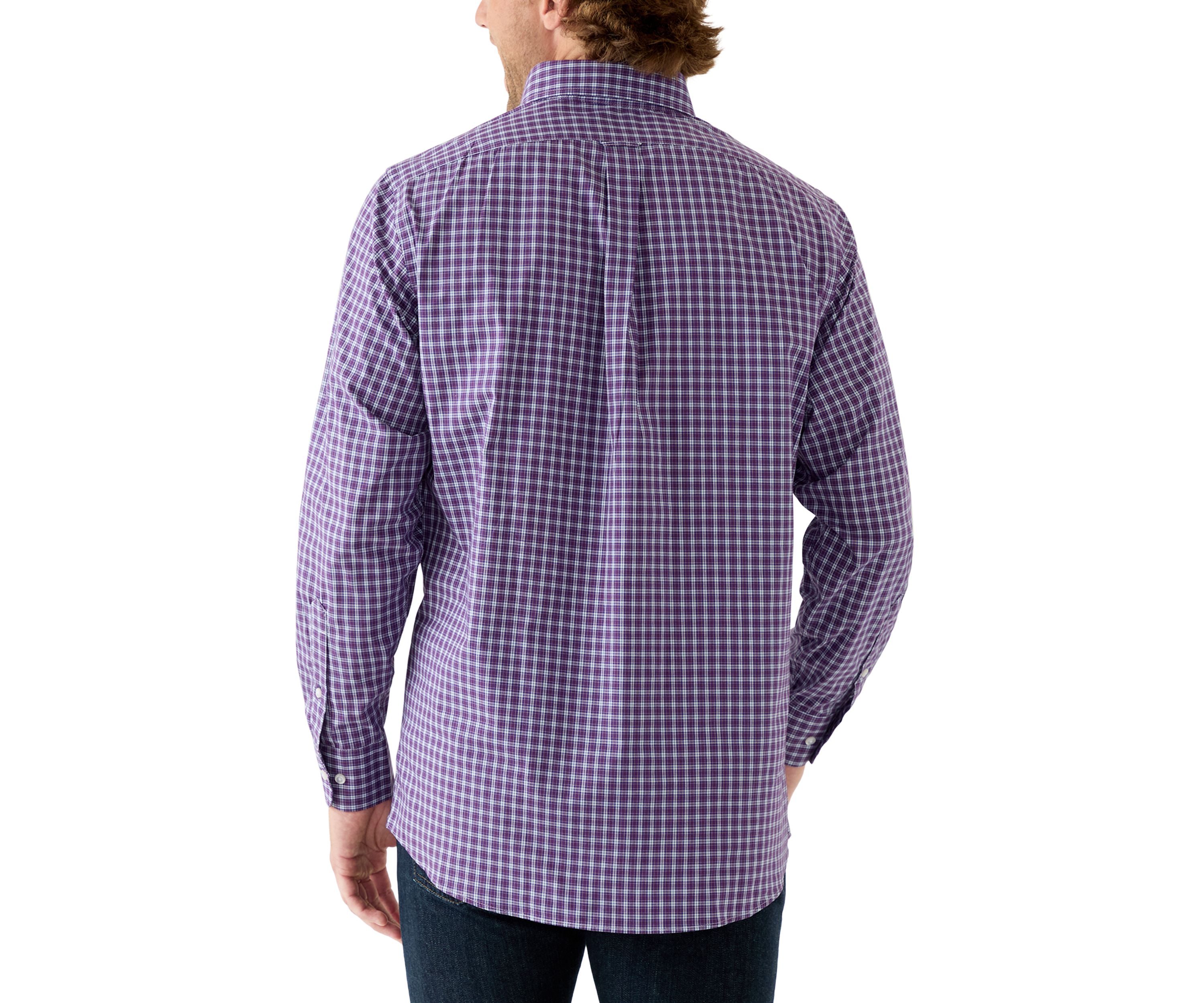 Mens All-Over Stretch Regular Fit Button Down Shirt