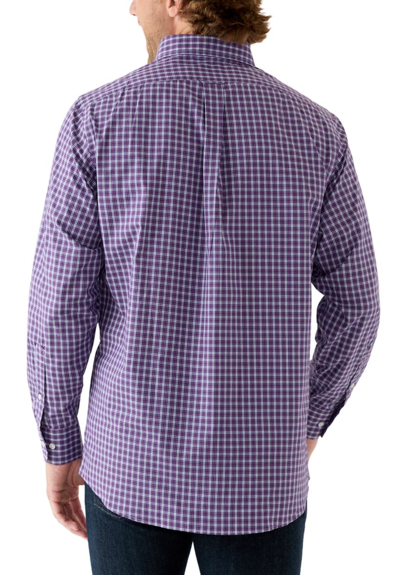 Mens All-Over Stretch Regular Fit Button Down Shirt