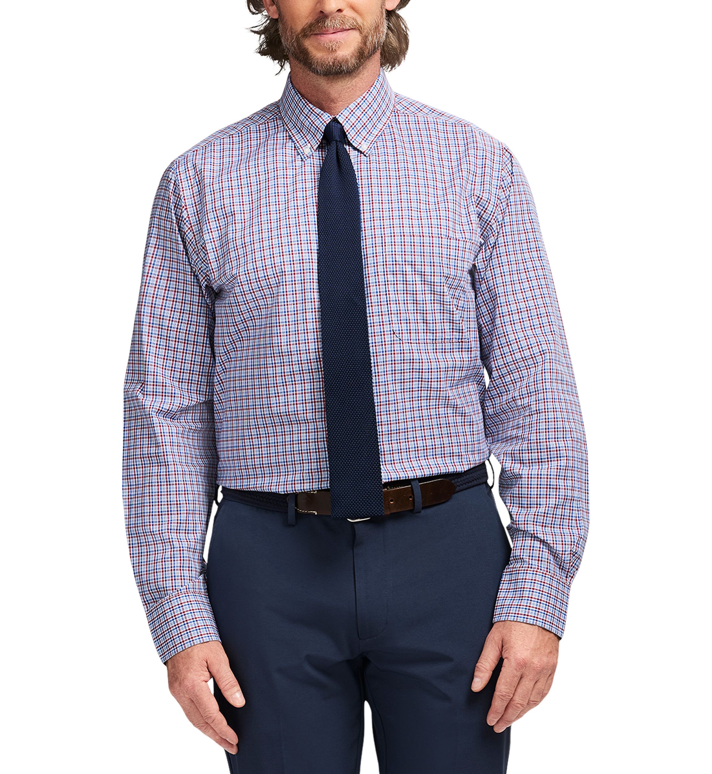 Long Sleeve All Over Stretch Regular Fit Button Down Shirt