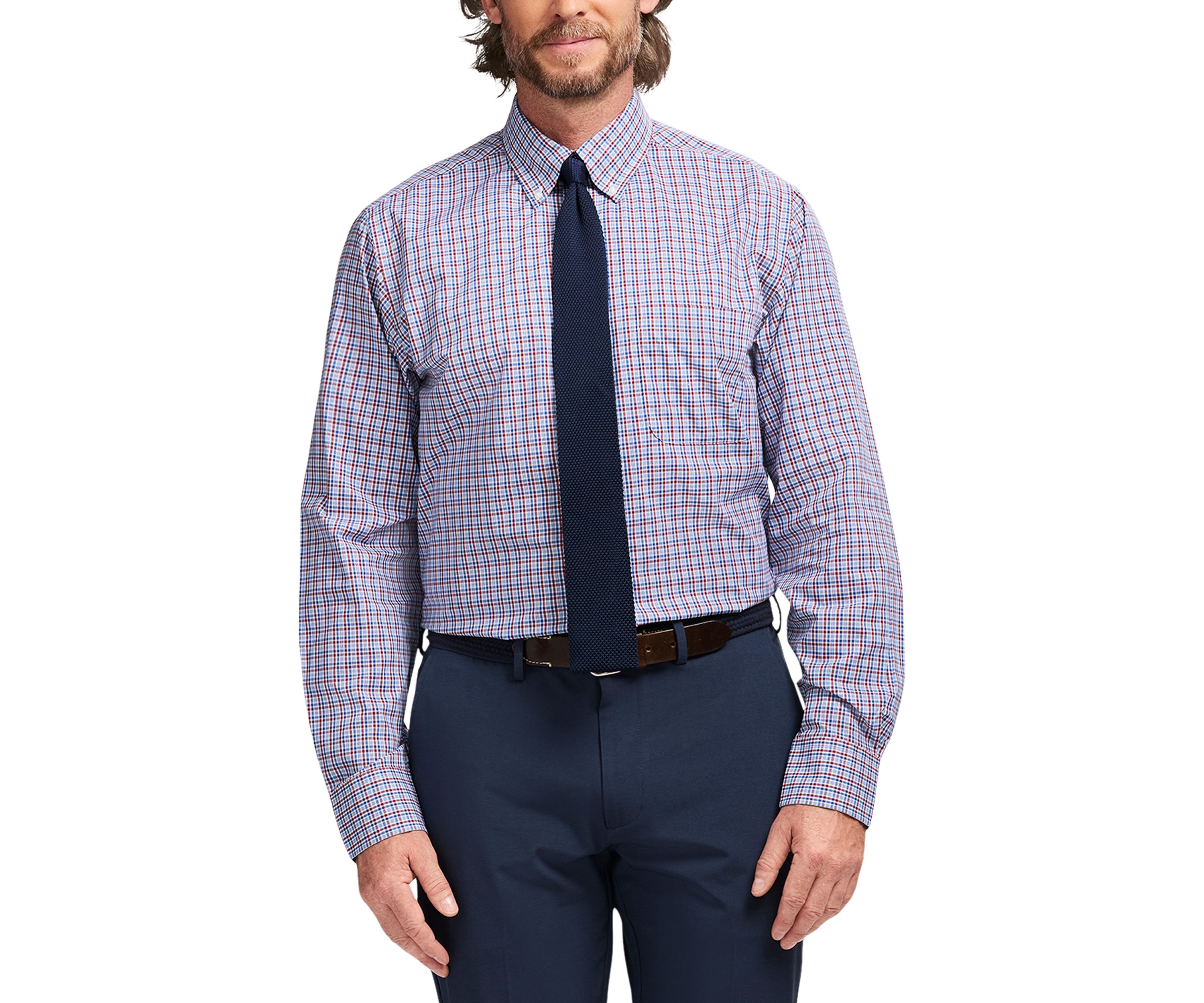 Long Sleeve All Over Stretch Regular Fit Button Down Shirt