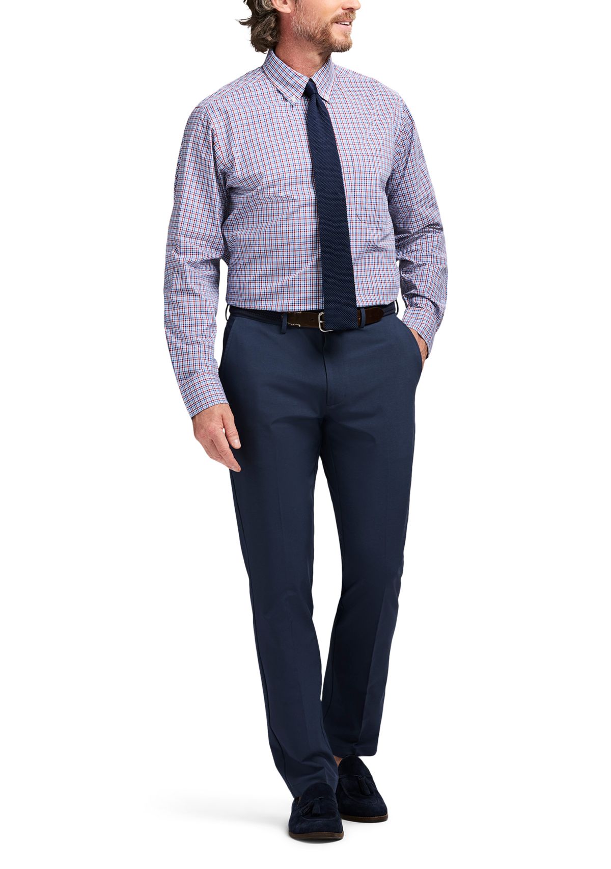 Long Sleeve All Over Stretch Regular Fit Button Down Shirt