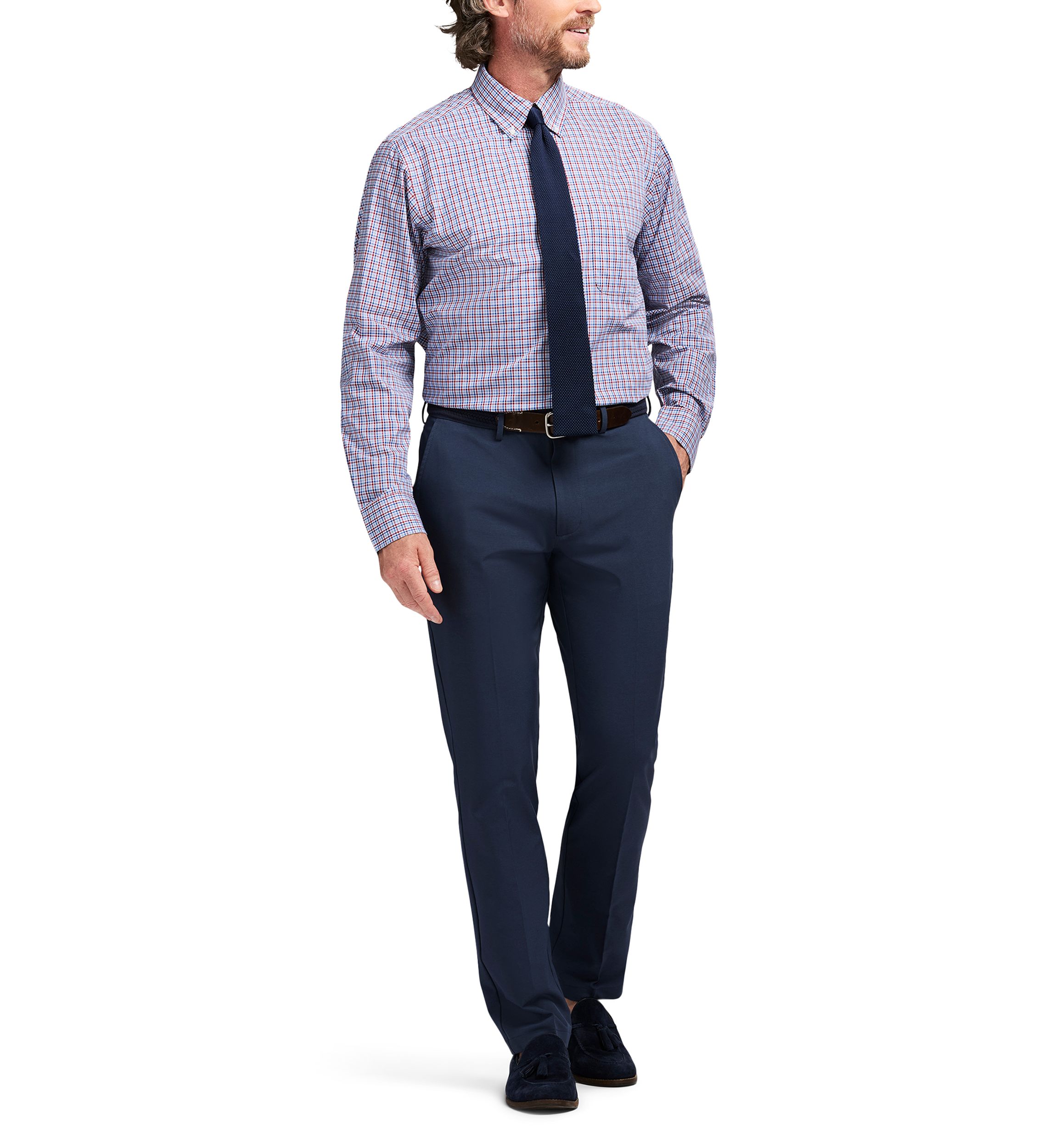 Long Sleeve All Over Stretch Regular Fit Button Down Shirt
