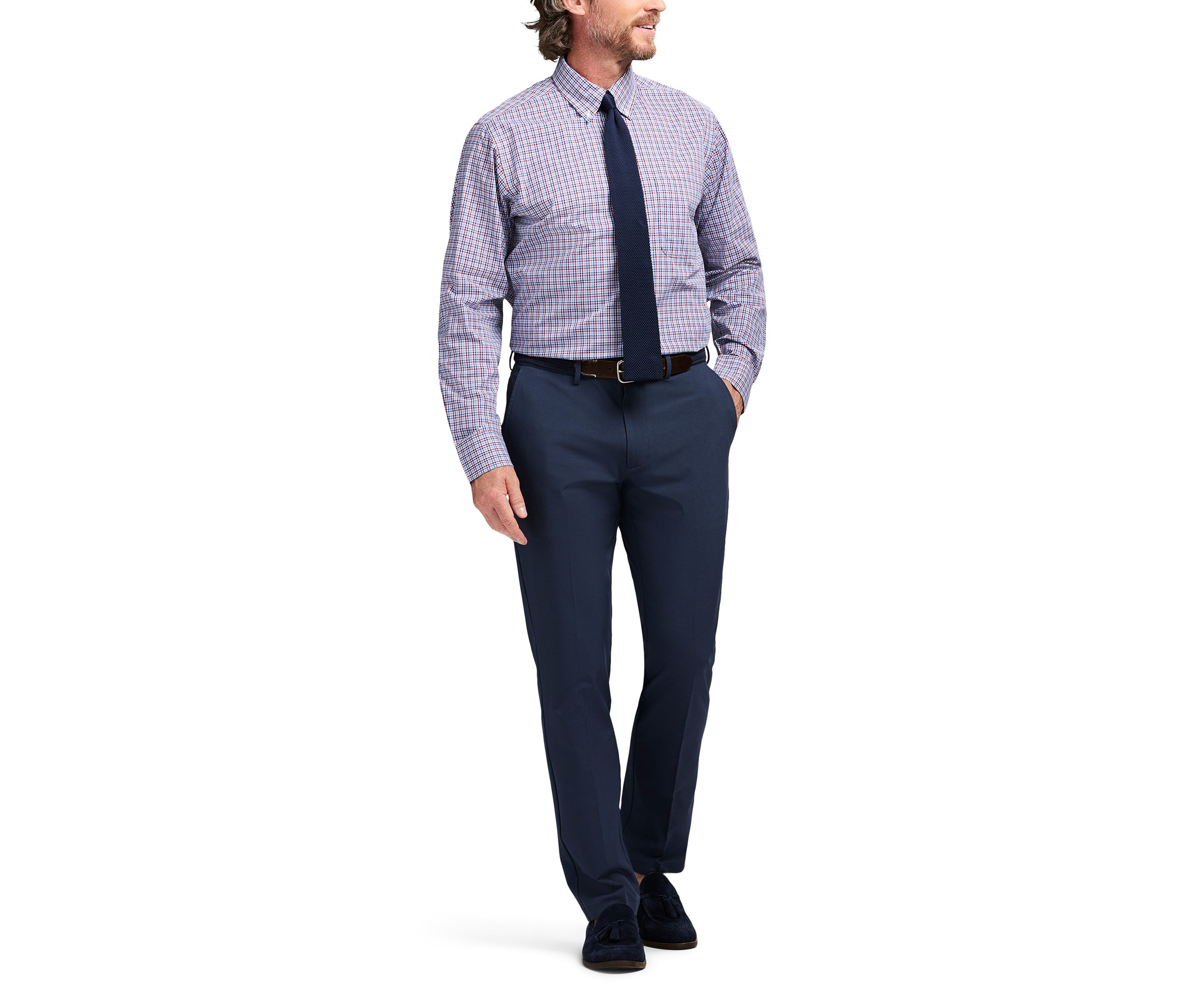 Long Sleeve All Over Stretch Regular Fit Button Down Shirt