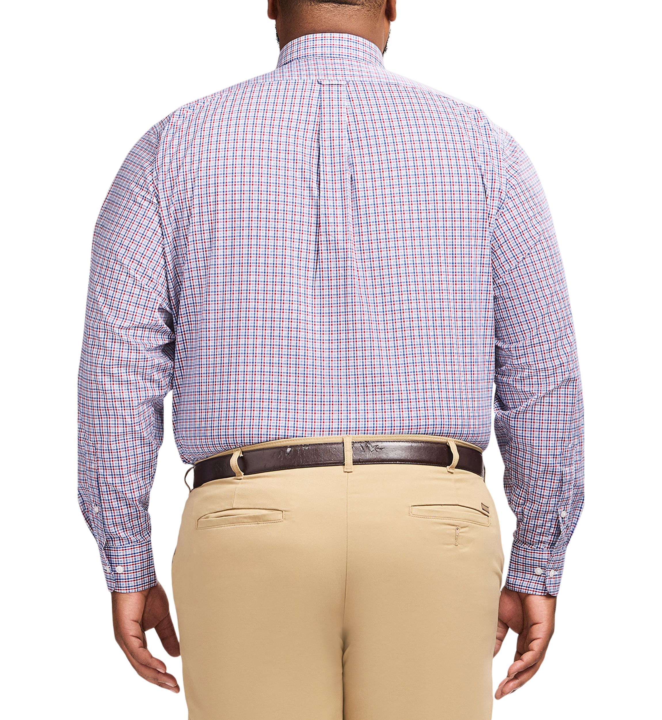 Big & Tall Long Sleeve Plaid Dress Shirt