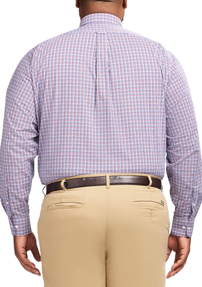Big & Tall Long Sleeve Plaid Dress Shirt