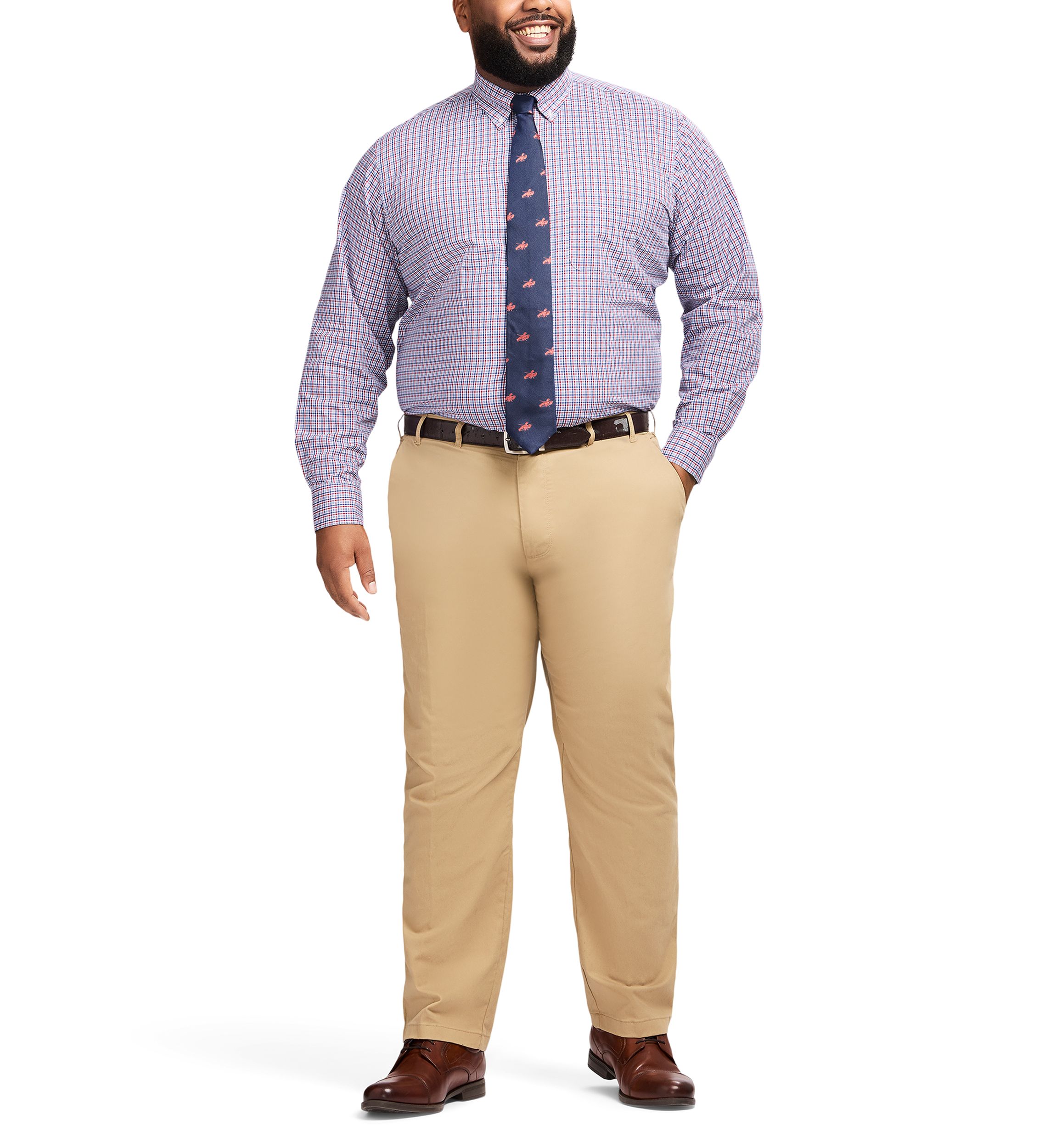 Big & Tall Long Sleeve Plaid Dress Shirt
