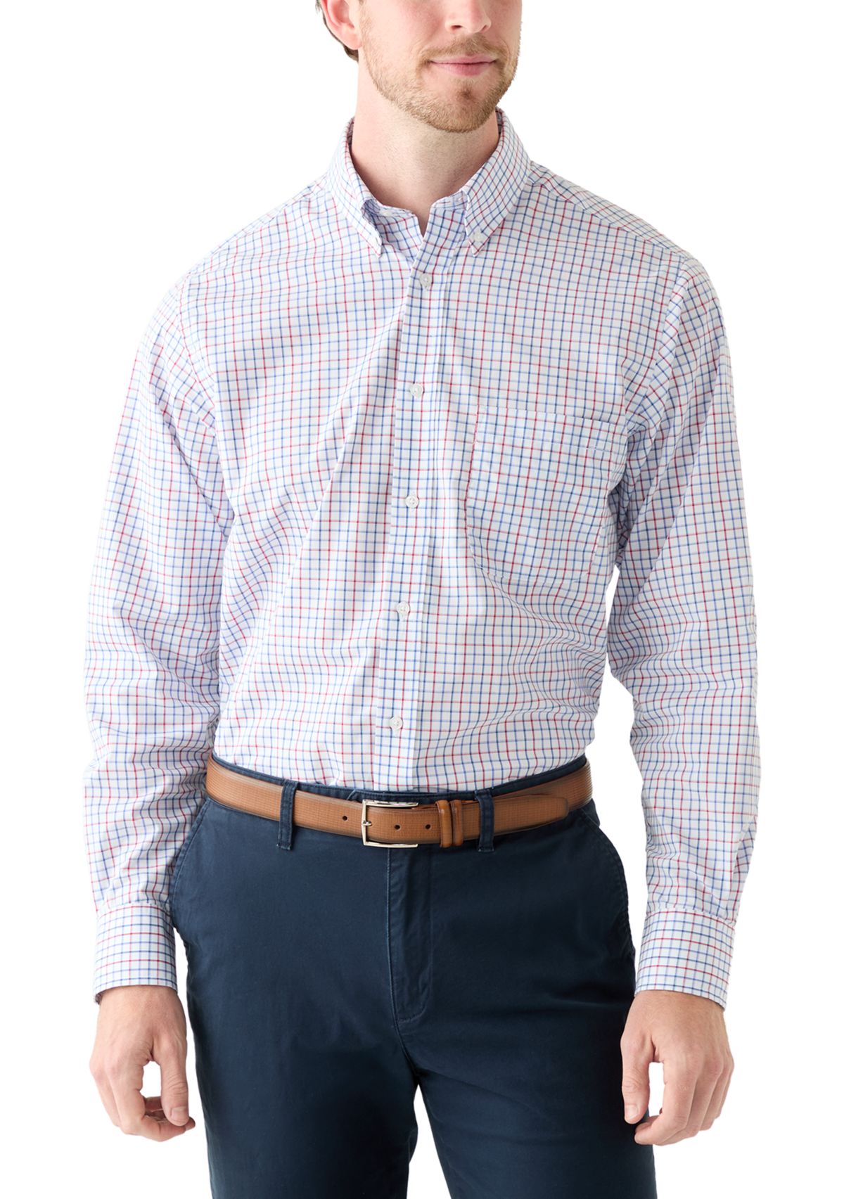 Long Sleeve Tattersall Check Dress Shirt