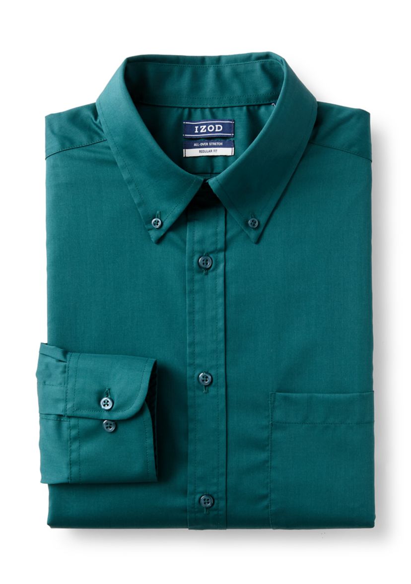 mens emerald green dress shirt IZOD Men's All Over Stretch Button Down bright green dress shirt