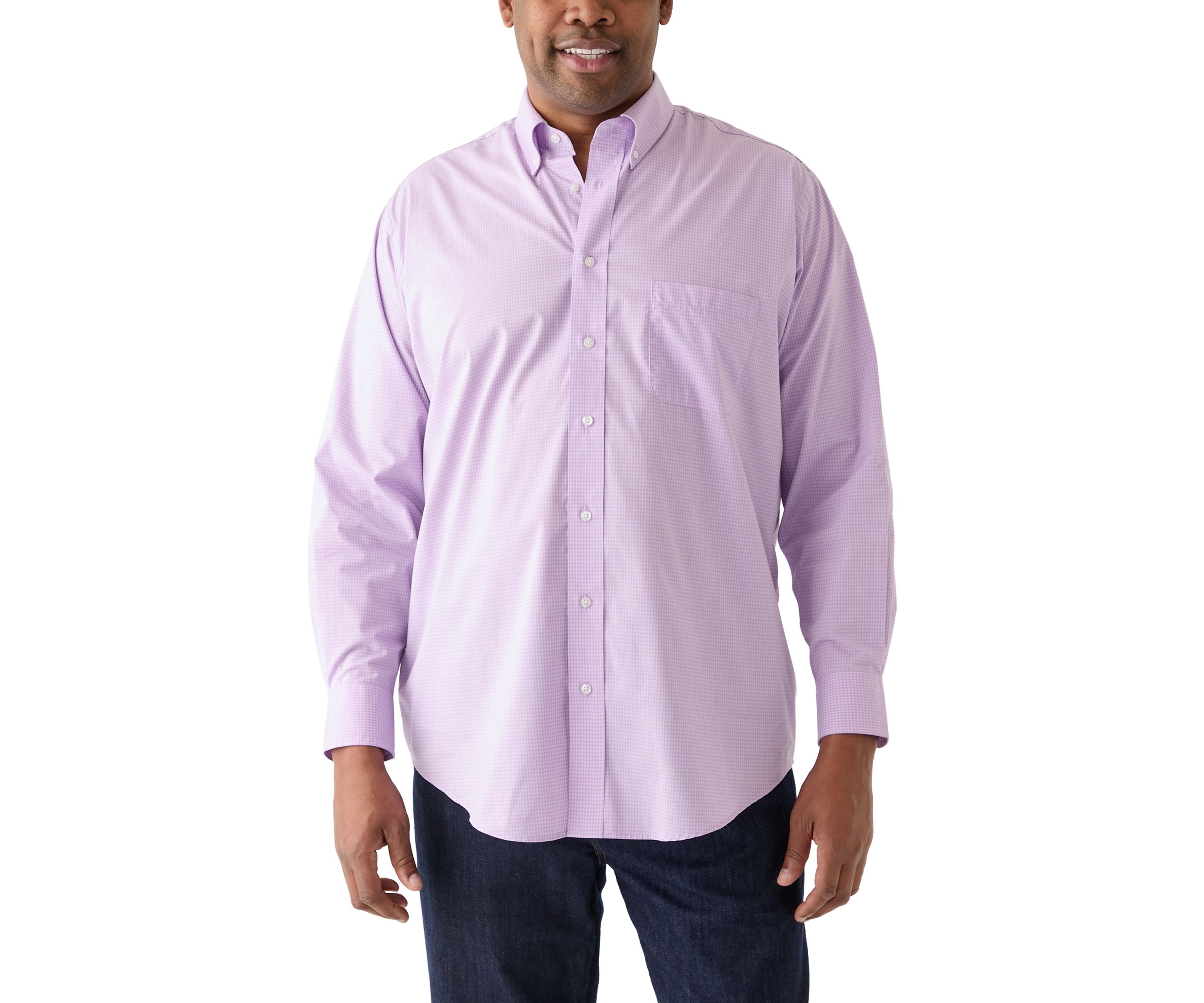 Big & Tall Long Sleeve Gingham Dress Shirt