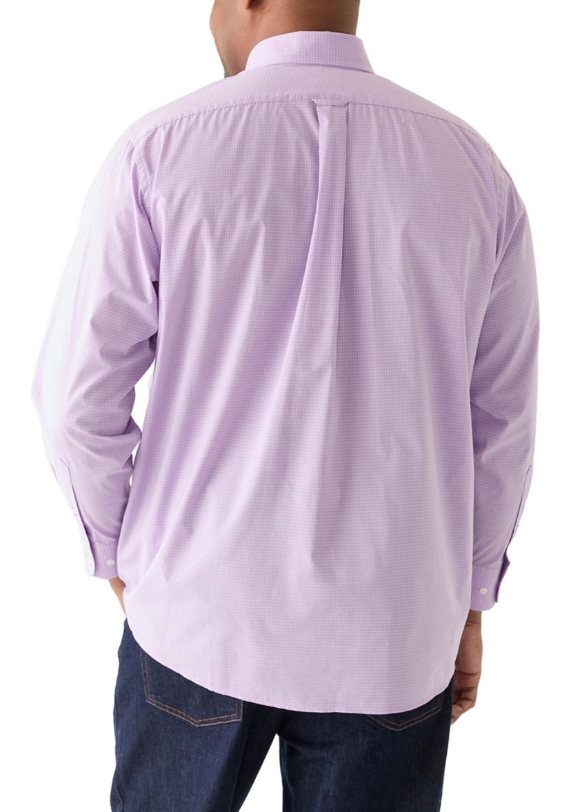 Big & Tall Long Sleeve Gingham Dress Shirt