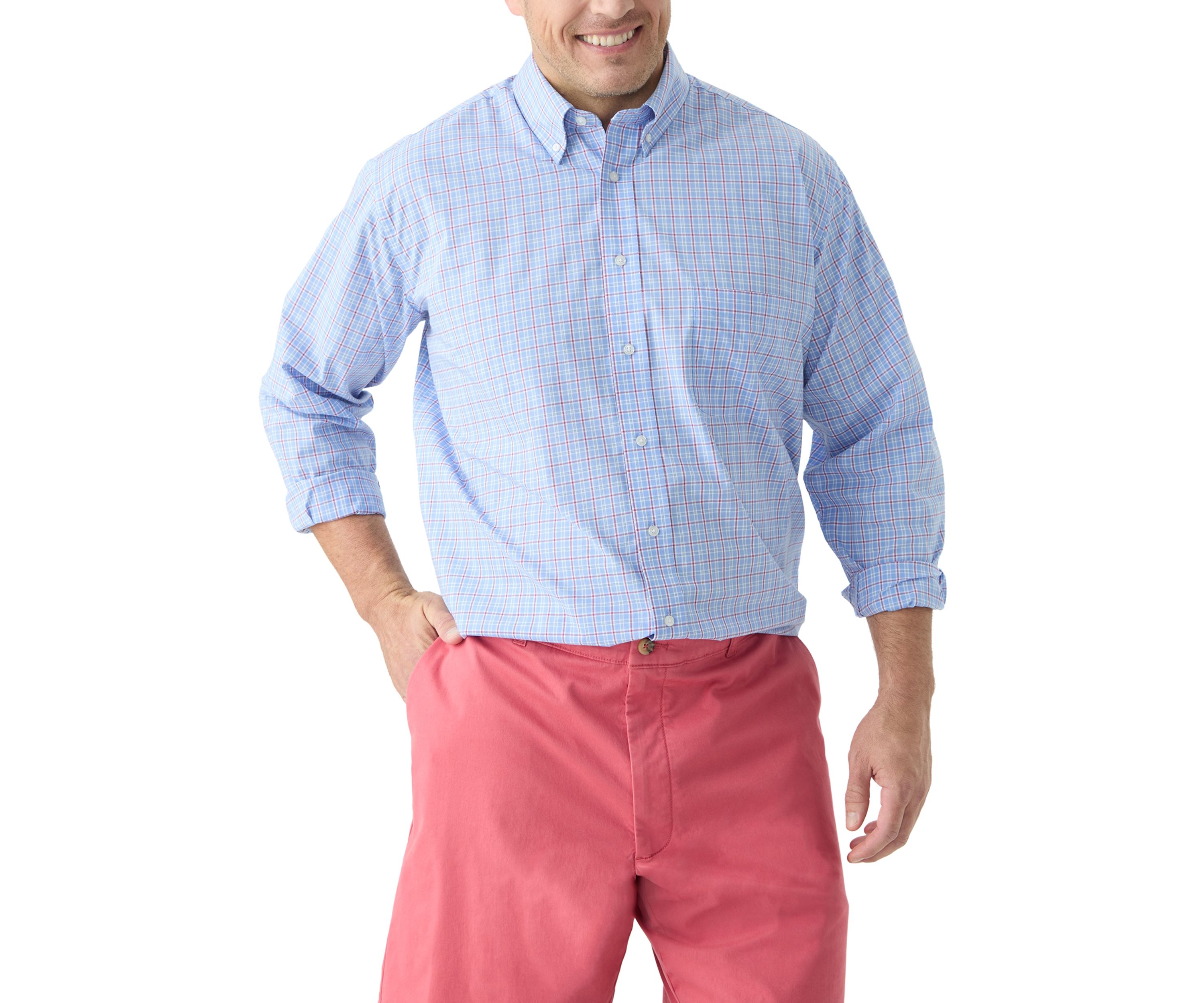 Big & Tall Long Sleeve Plaid Dress Shirt
