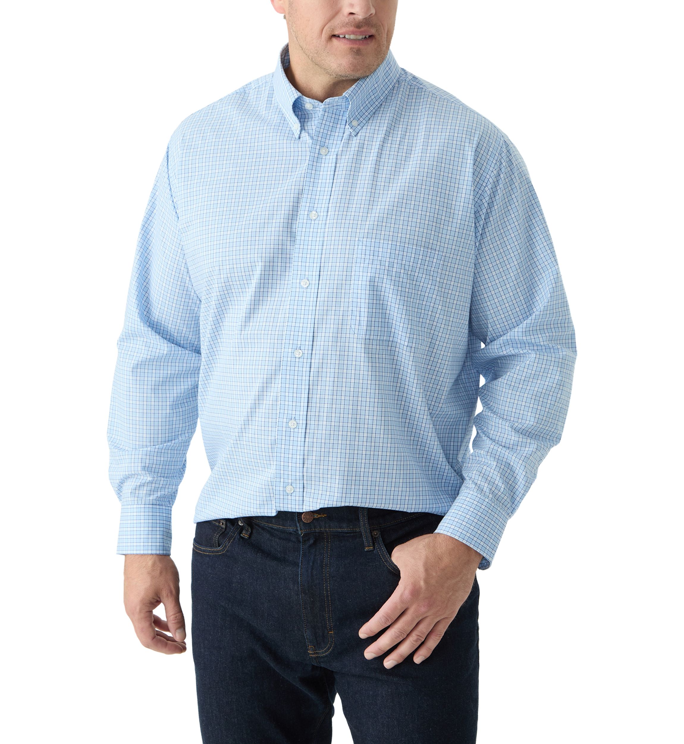Big & Tall Long Sleeve Plaid Dress Shirt