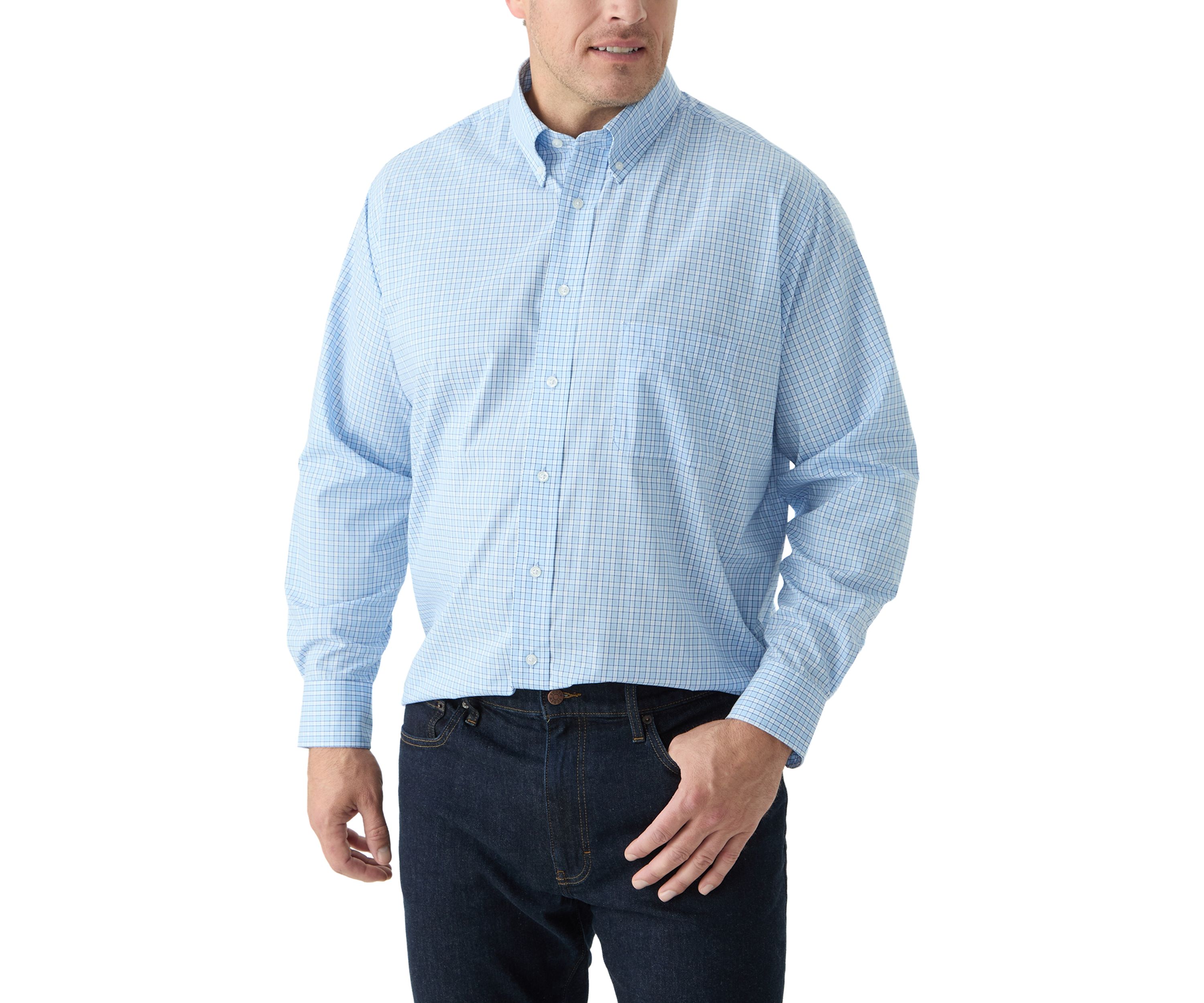 Big & Tall Long Sleeve Plaid Dress Shirt