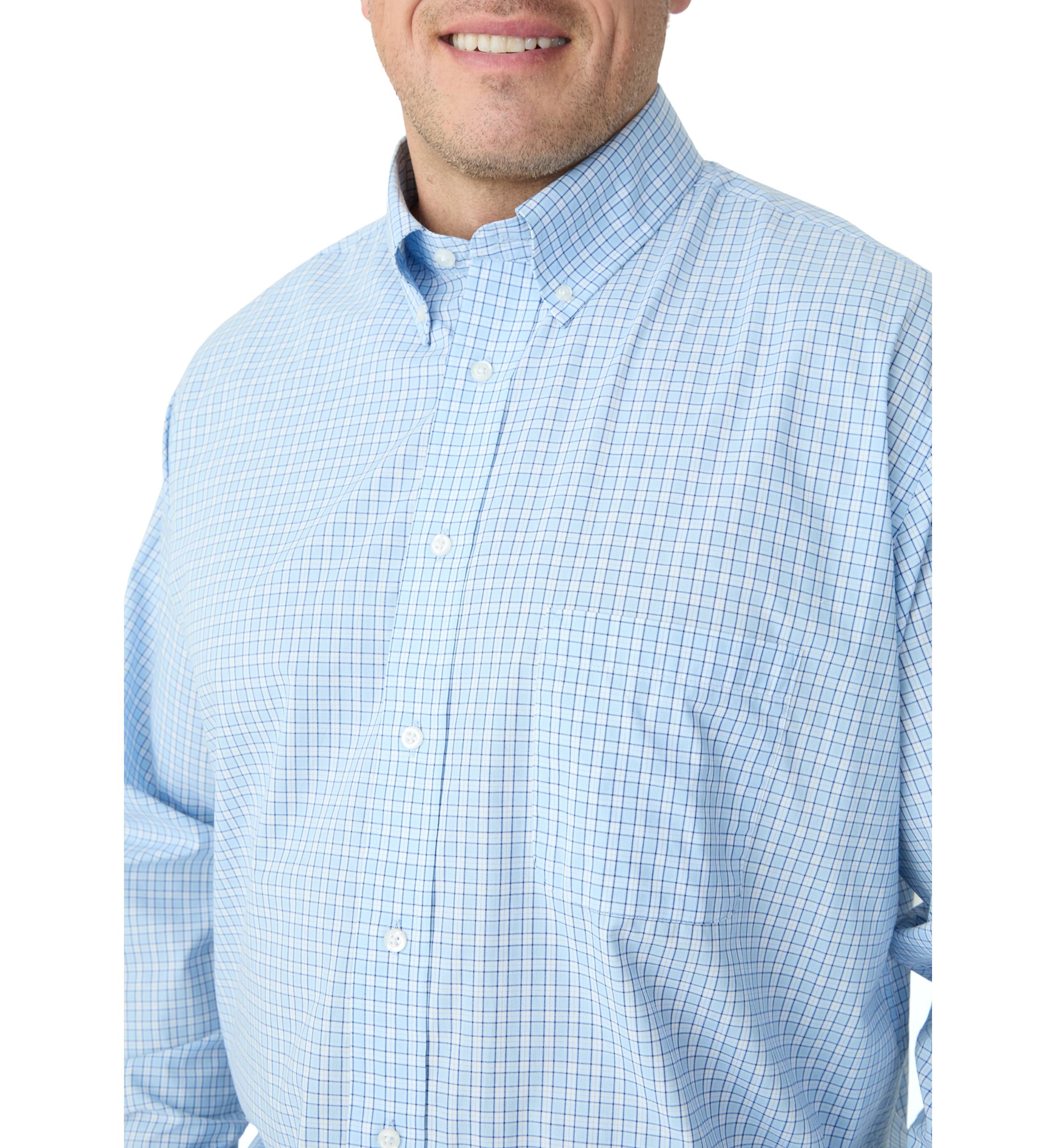 Big & Tall Long Sleeve Plaid Dress Shirt