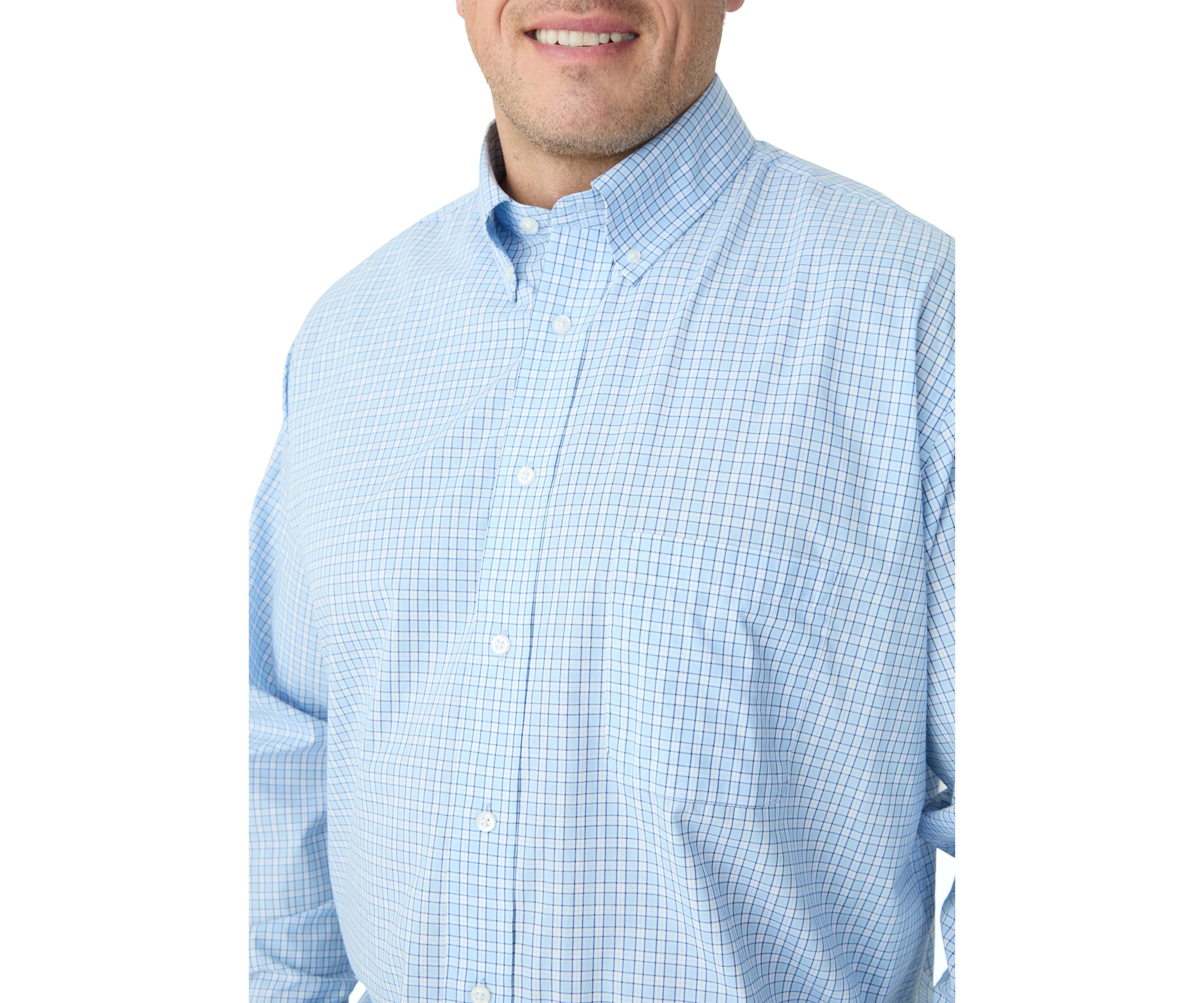 Big & Tall Long Sleeve Plaid Dress Shirt