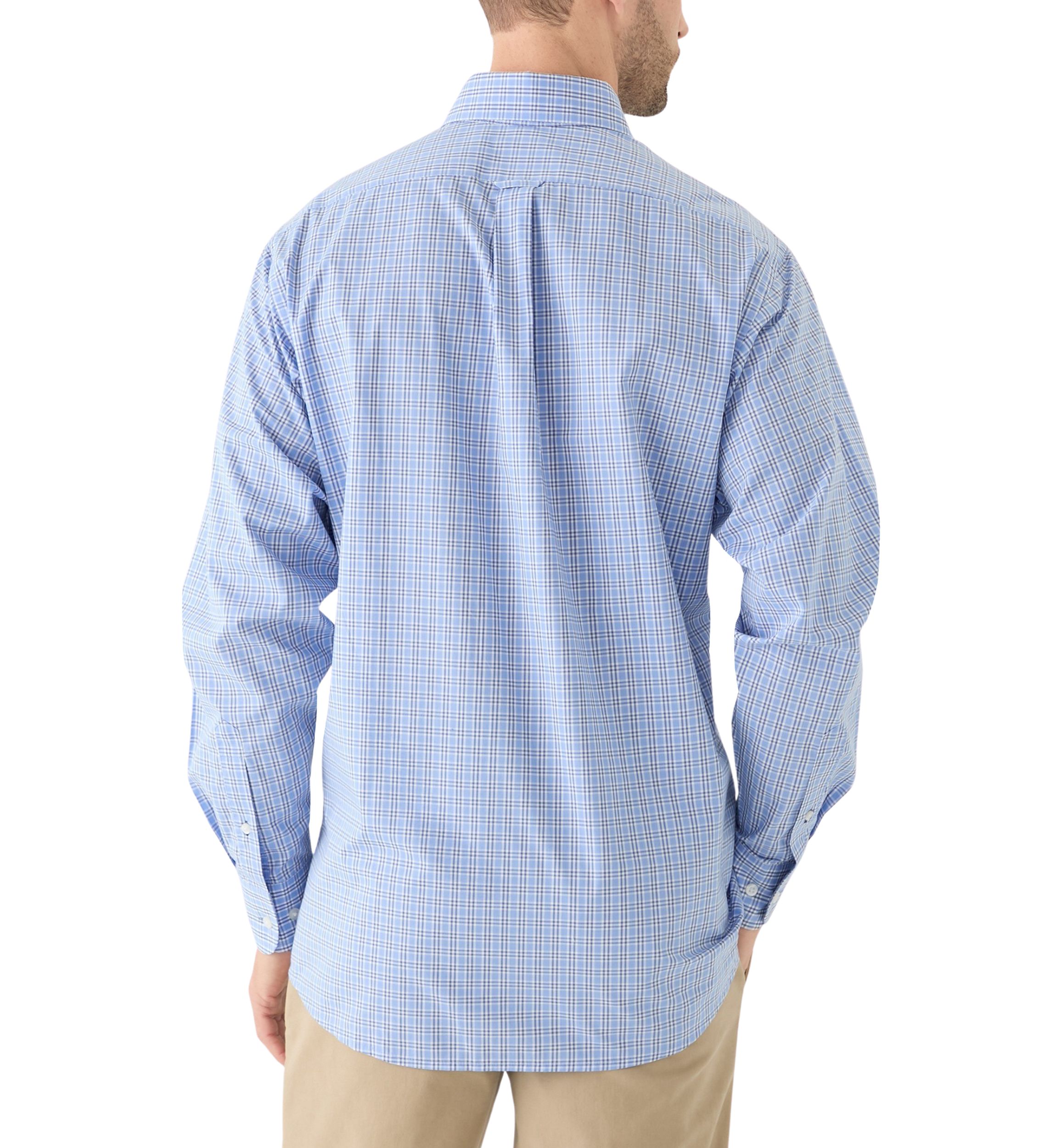 Long Sleeve Stretch Plaid Button Down Shirt 