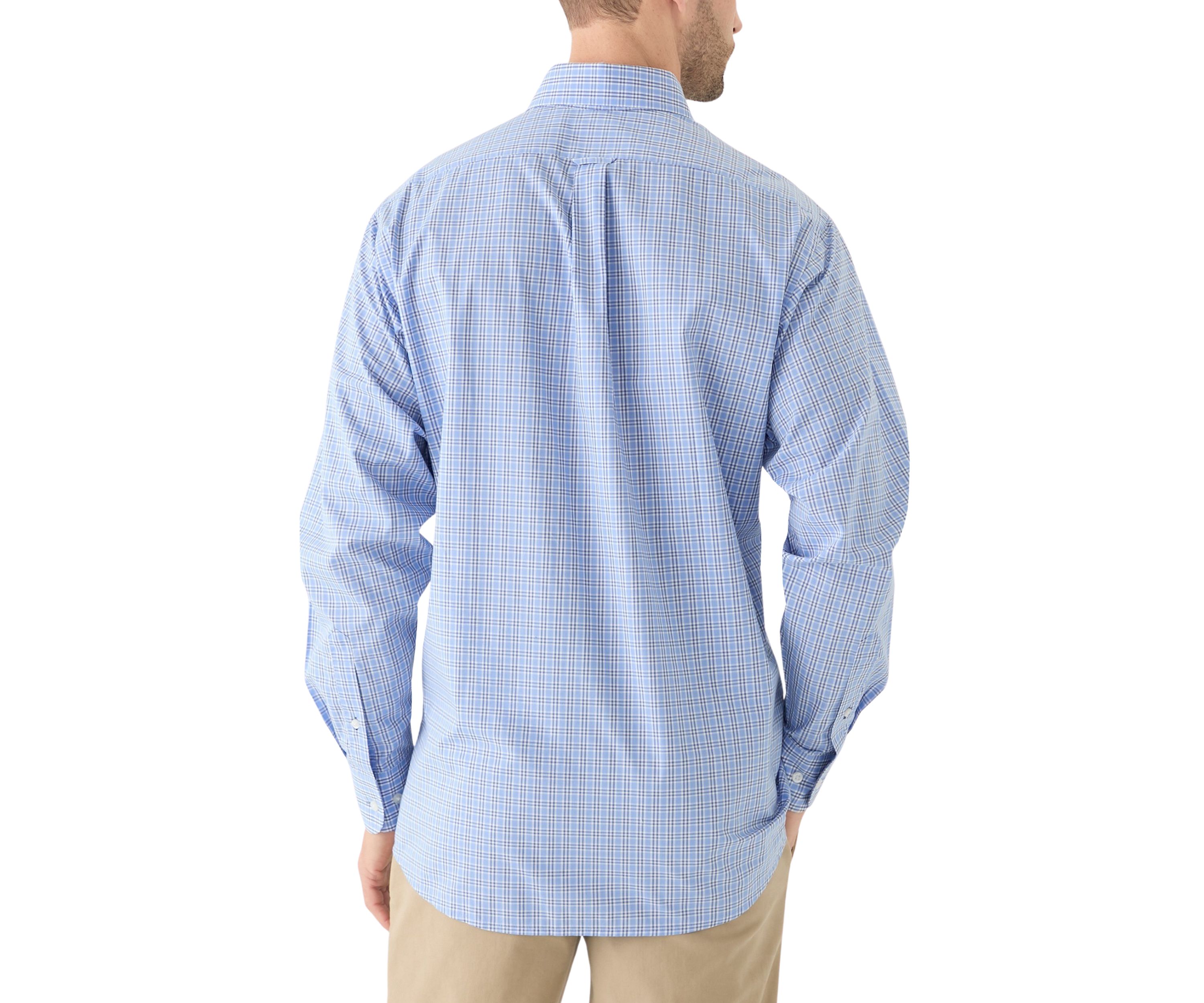 Long Sleeve Stretch Plaid Button Down Shirt 