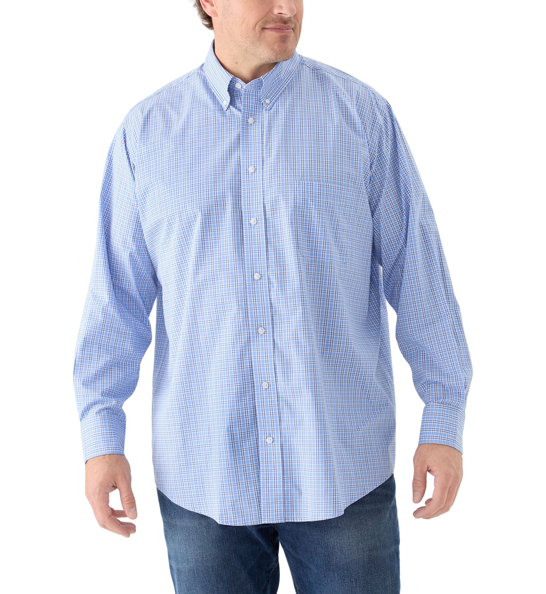 Big & Tall Allover Stretch Button Down Shirt