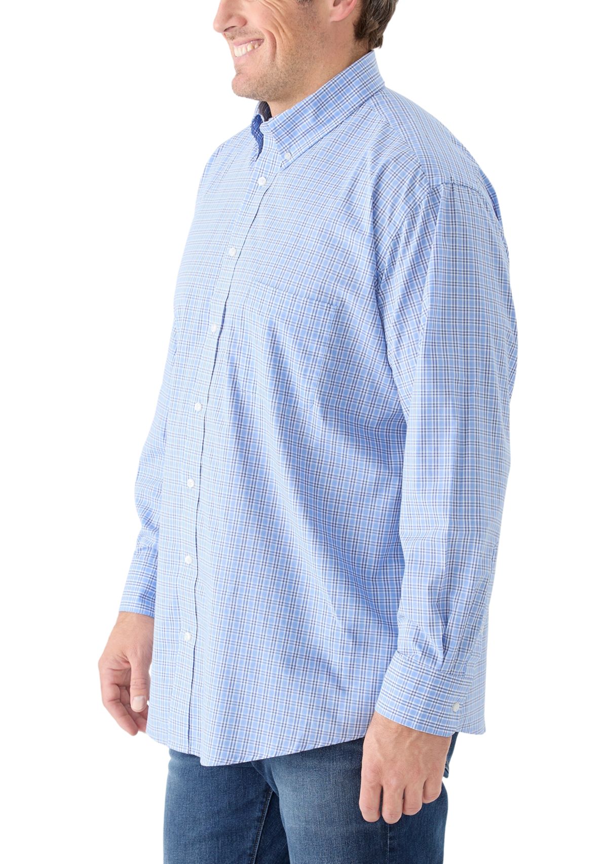 Big & Tall Allover Stretch Button Down Shirt