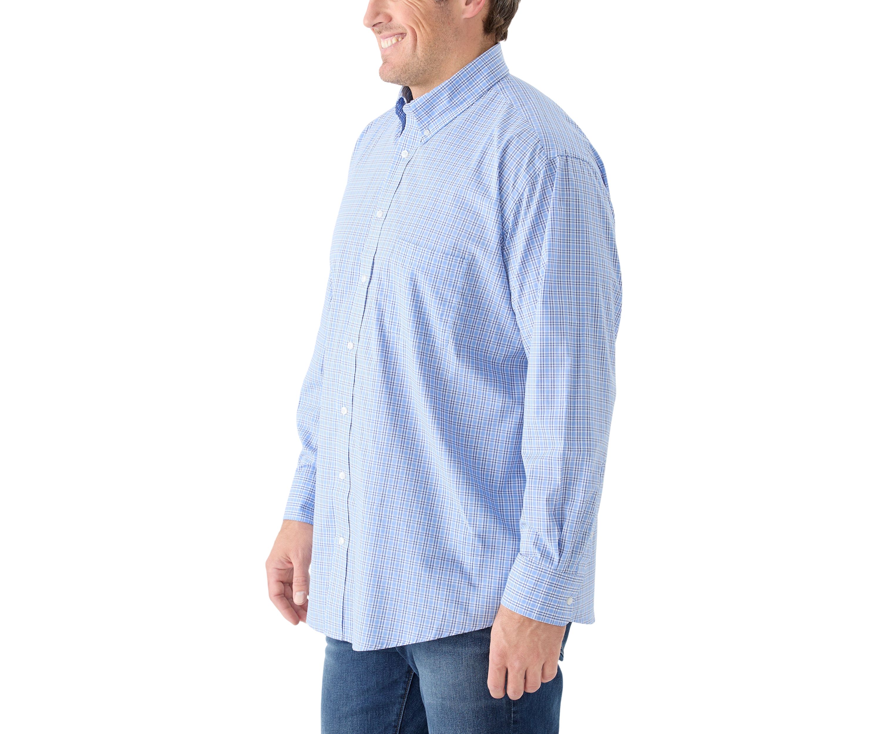 Big & Tall Allover Stretch Button Down Shirt