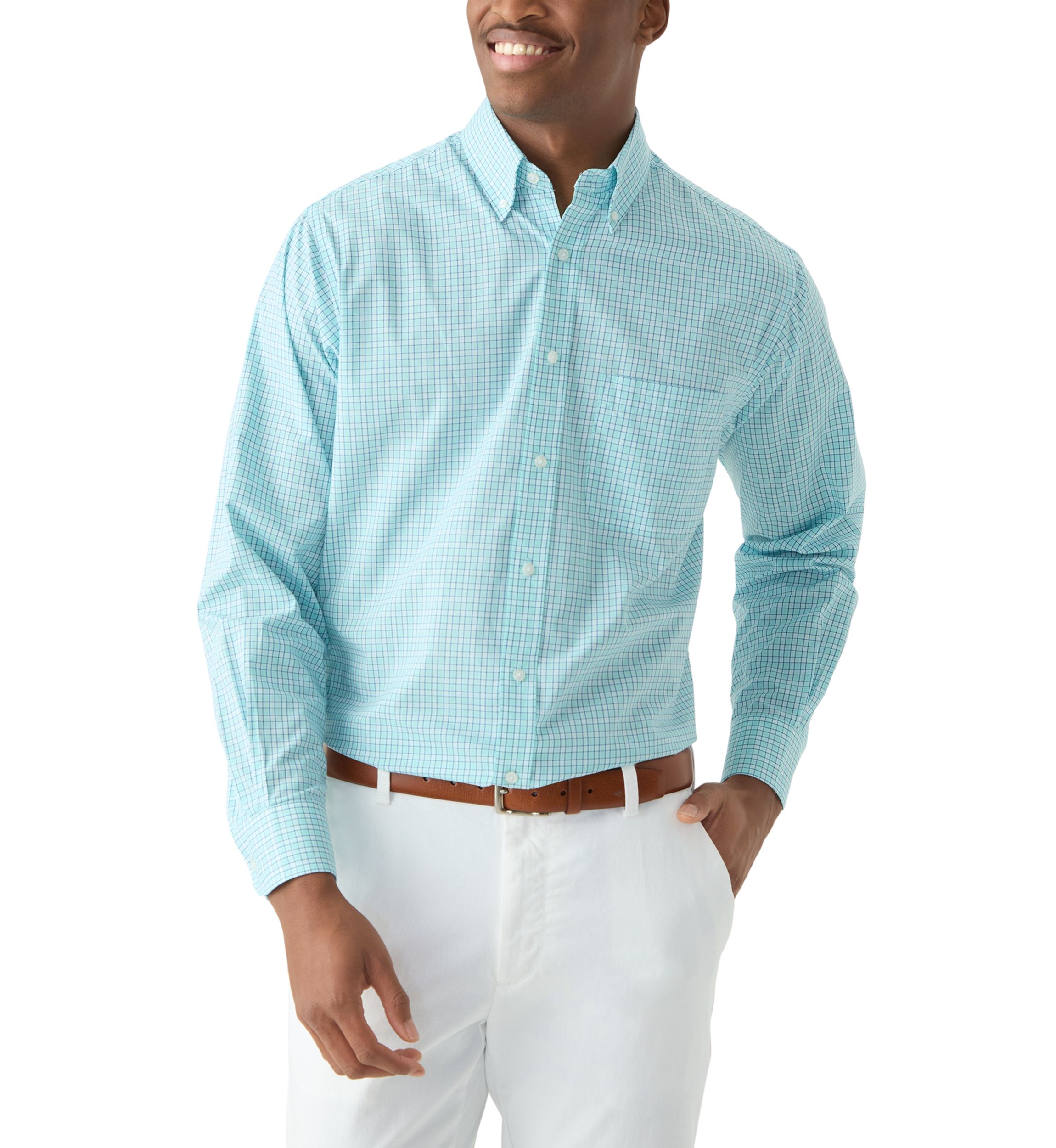 Check Allover Stretch Button Down Shirt
