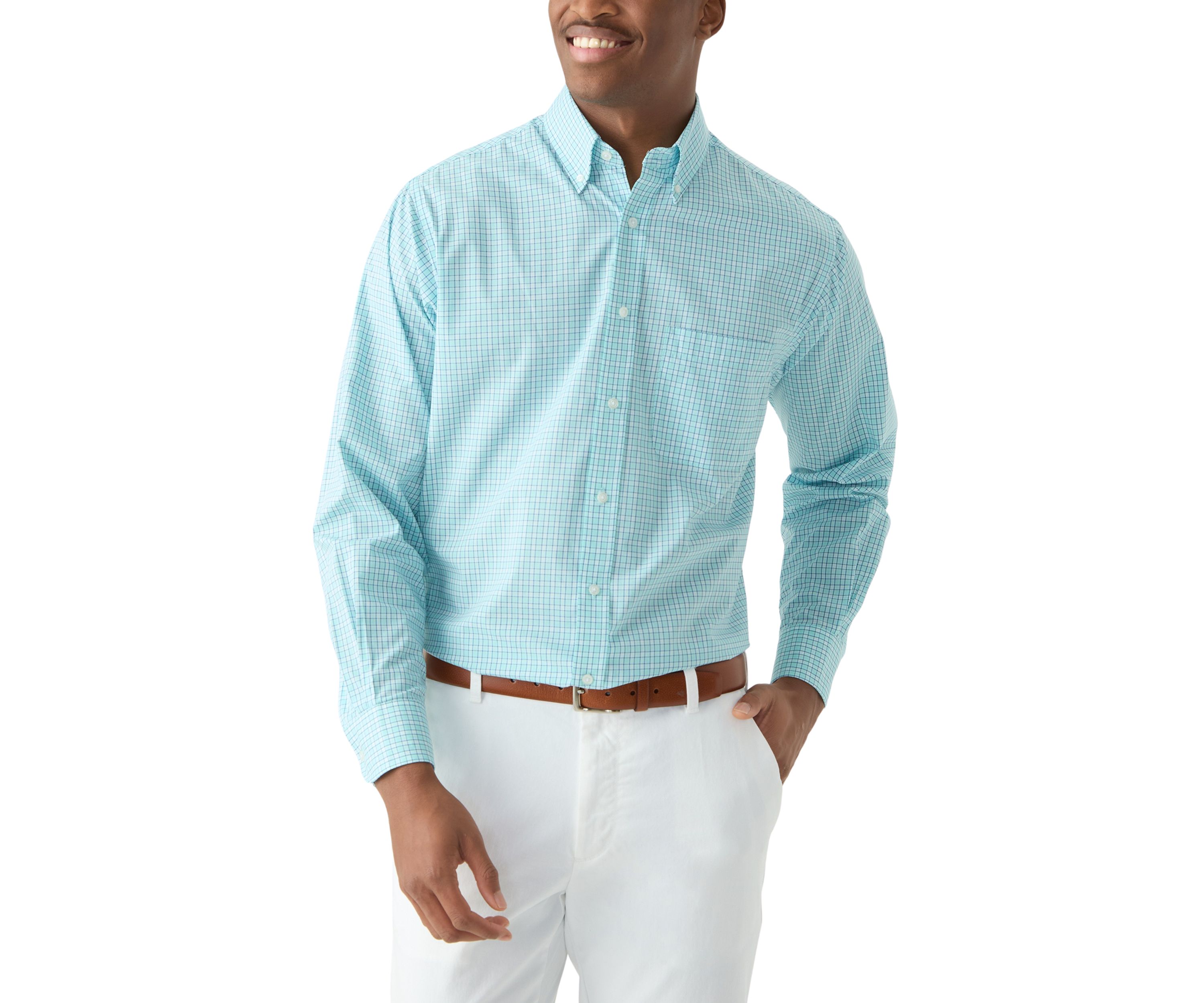 Check Allover Stretch Button Down Shirt