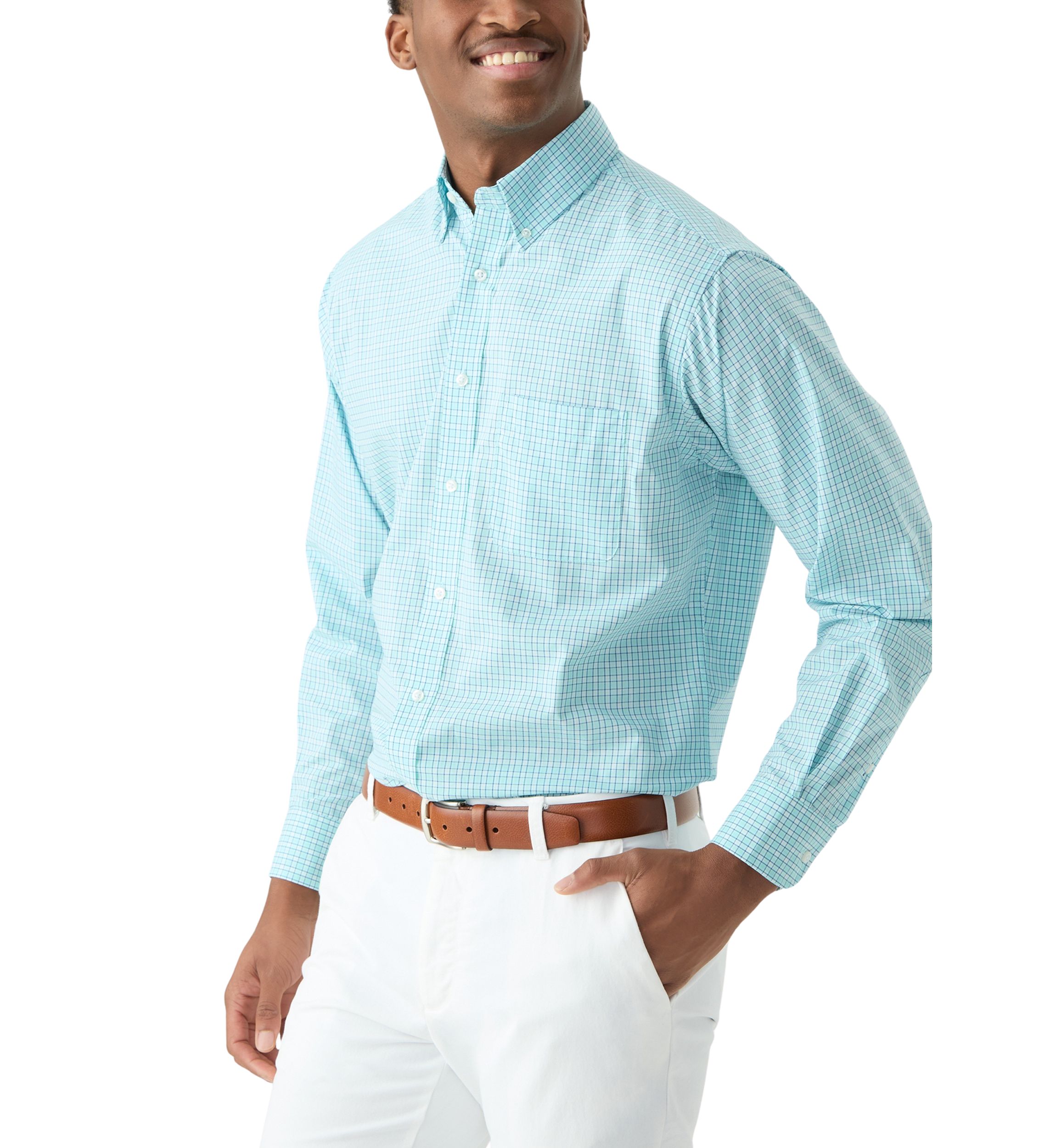 Check Allover Stretch Button Down Shirt