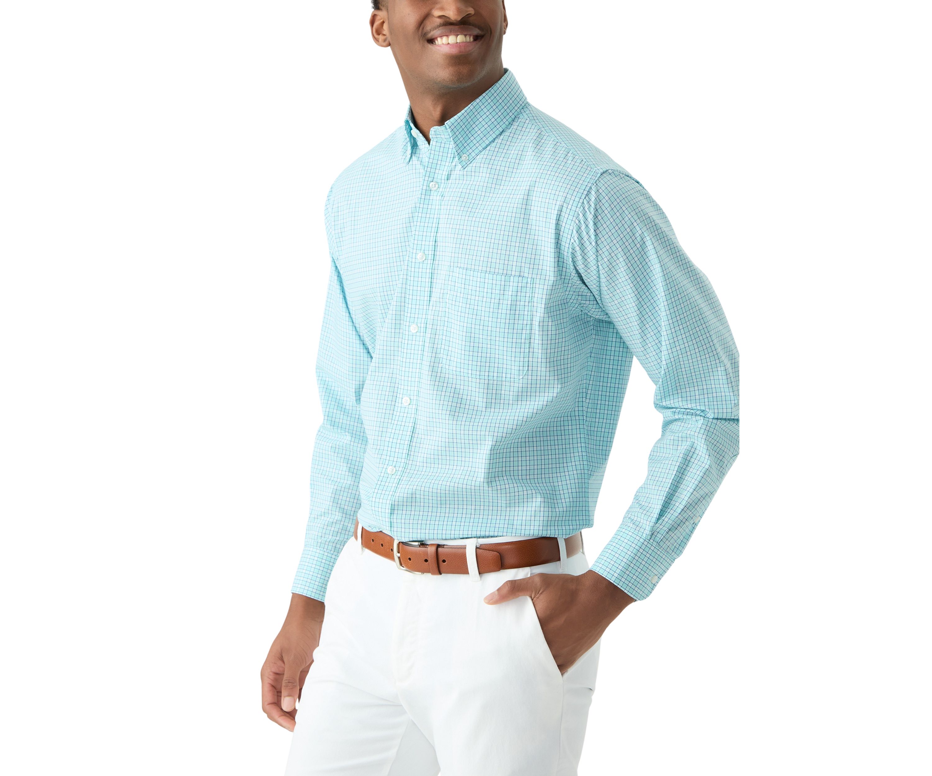 Check Allover Stretch Button Down Shirt