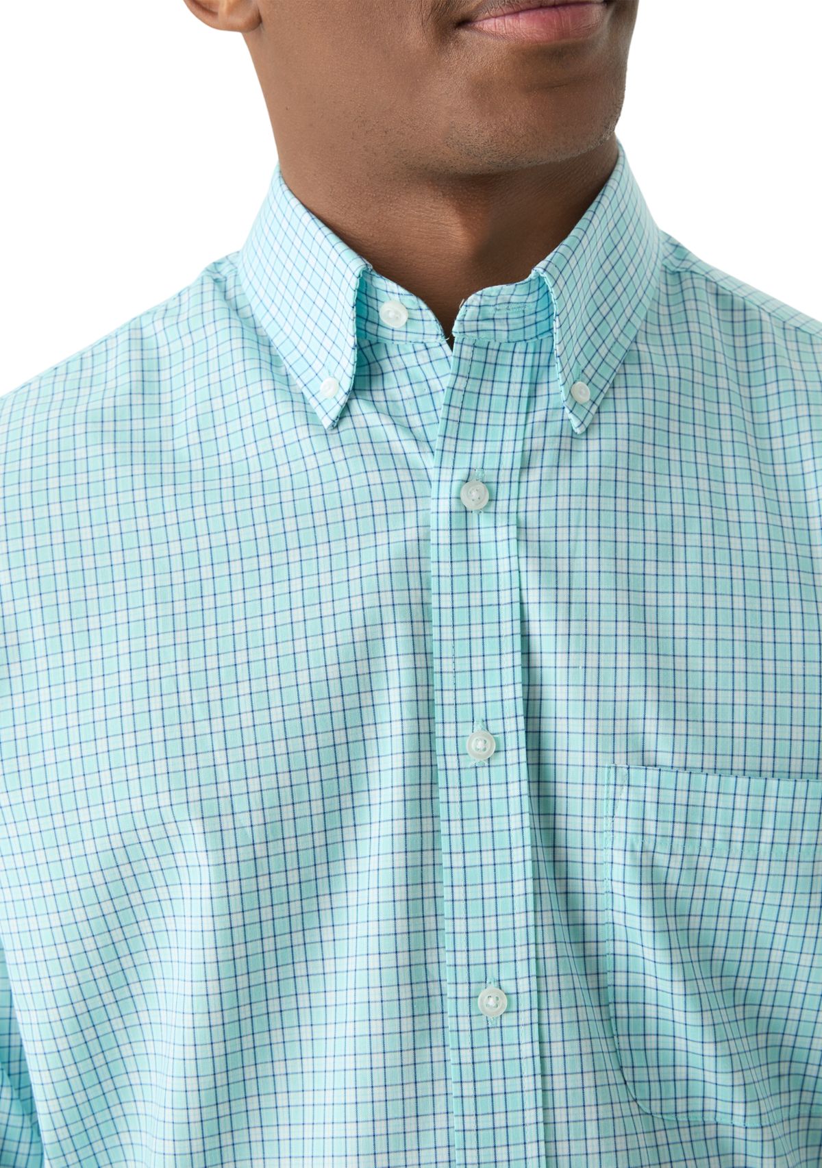 Check Allover Stretch Button Down Shirt