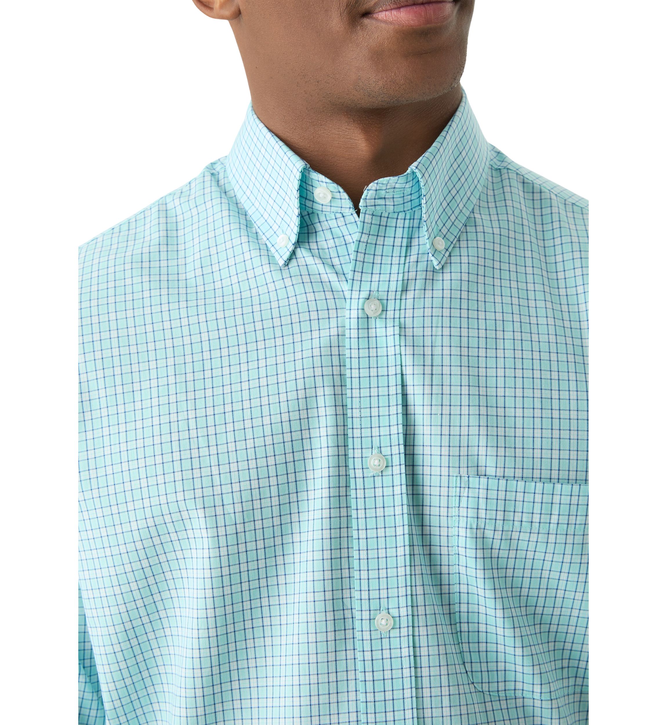 Check Allover Stretch Button Down Shirt