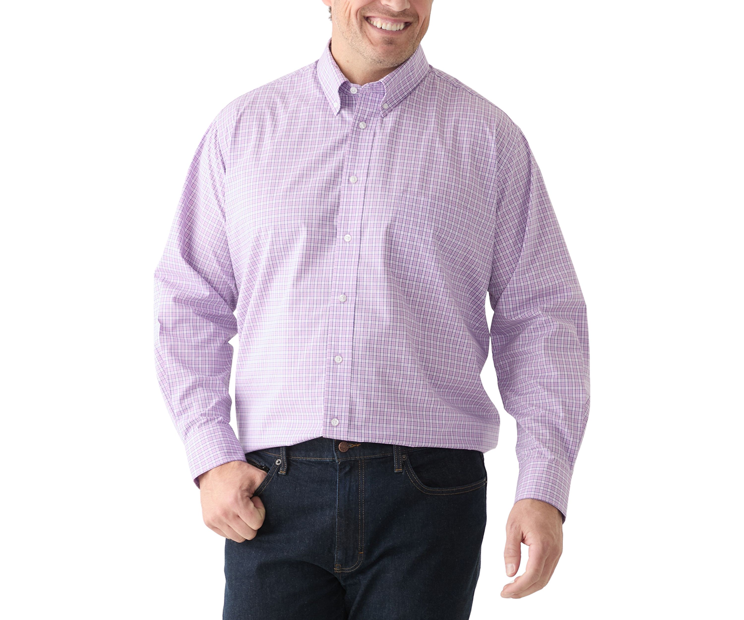 Big & Tall Allover Stretch Regular Fit Button Down​ Shirt