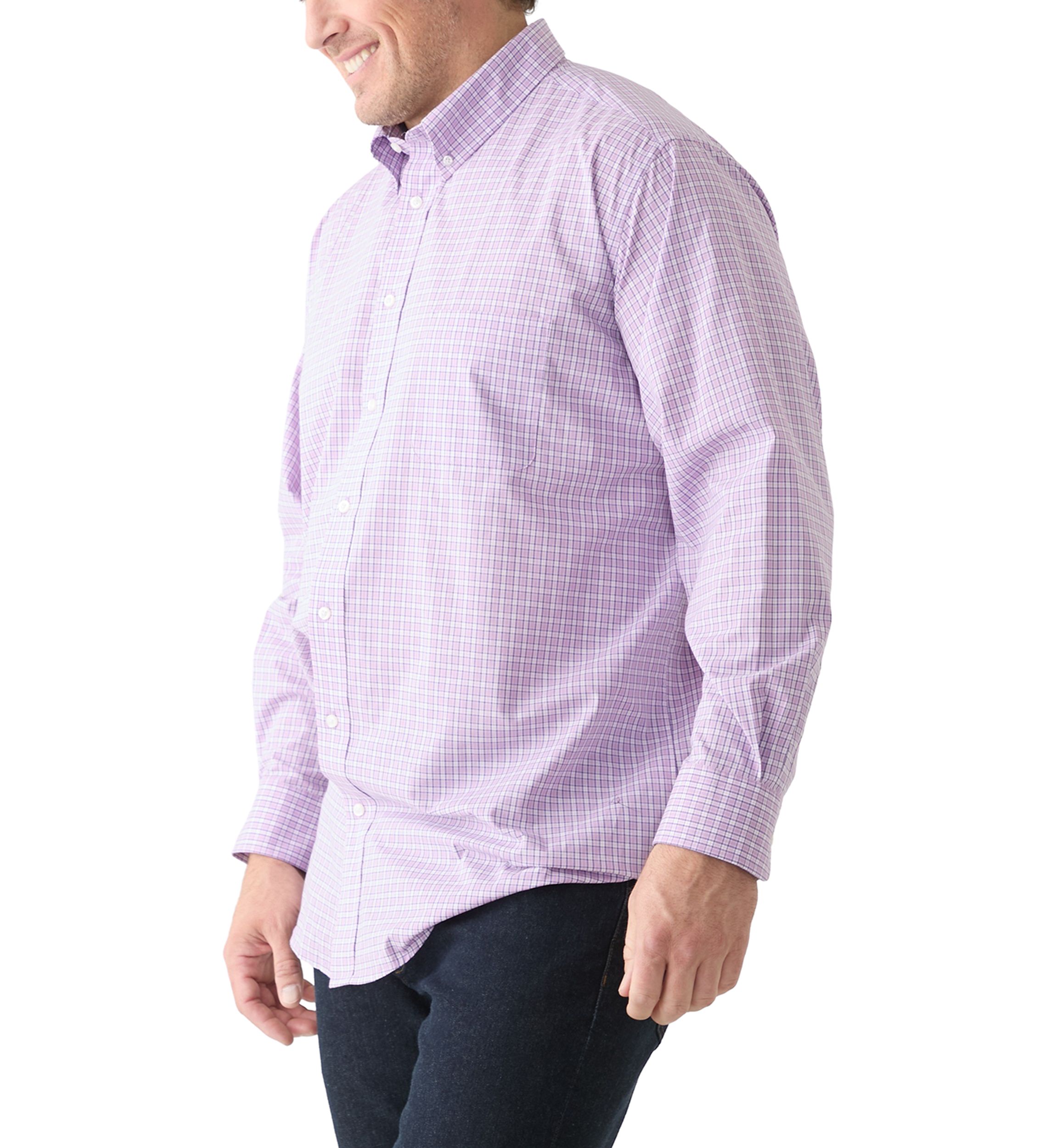 Big & Tall Allover Stretch Regular Fit Button Down​ Shirt