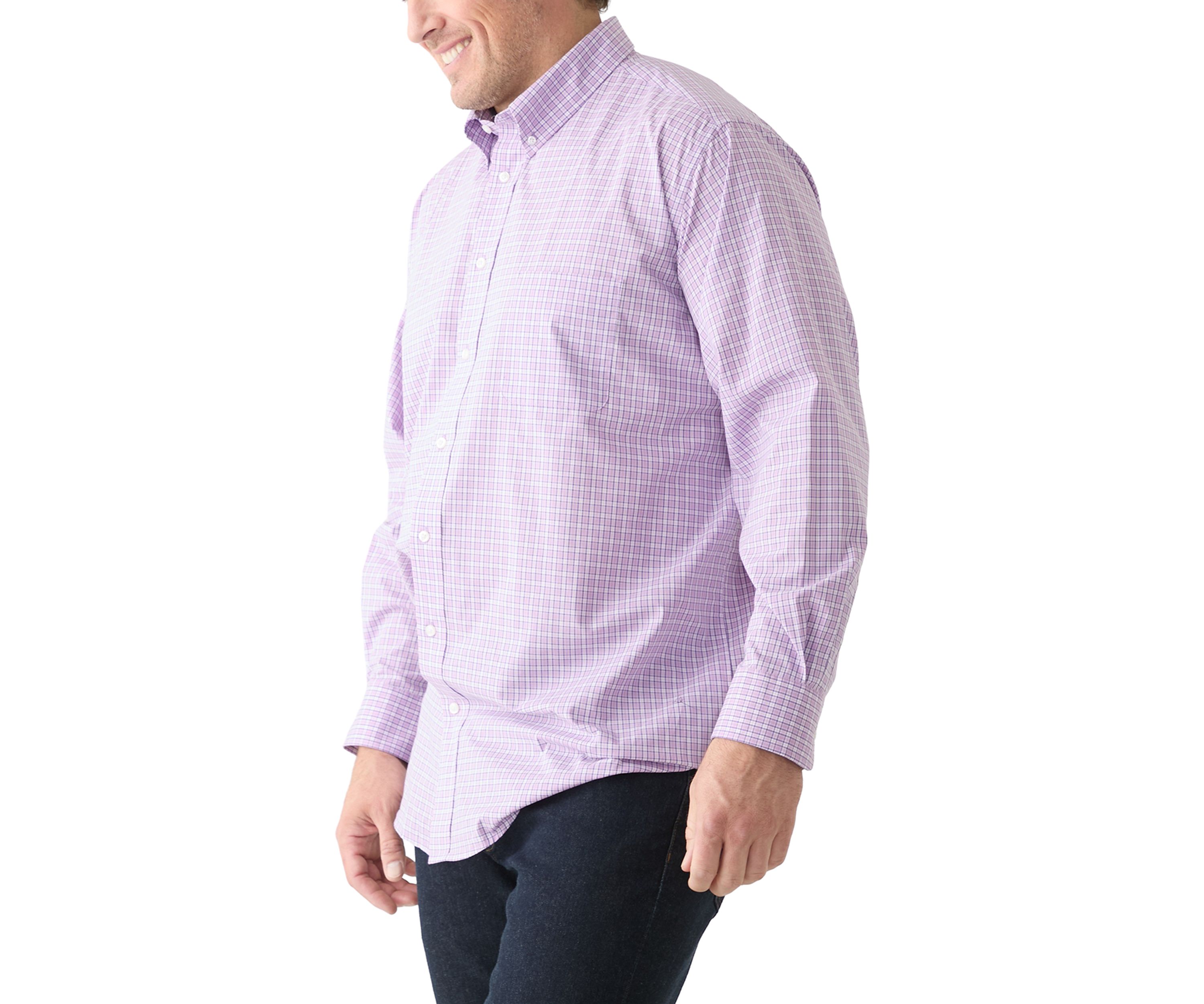 Big & Tall Allover Stretch Regular Fit Button Down​ Shirt