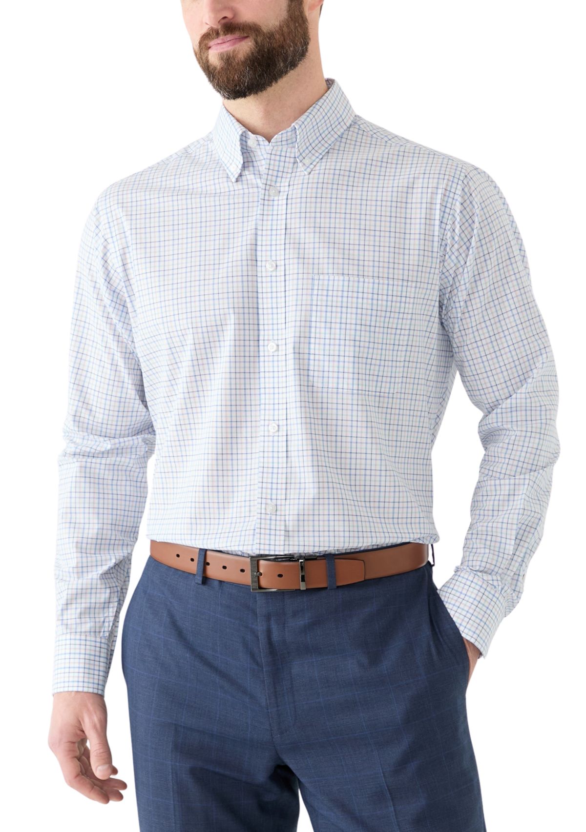 Check Allover Stretch Button Down Shirt