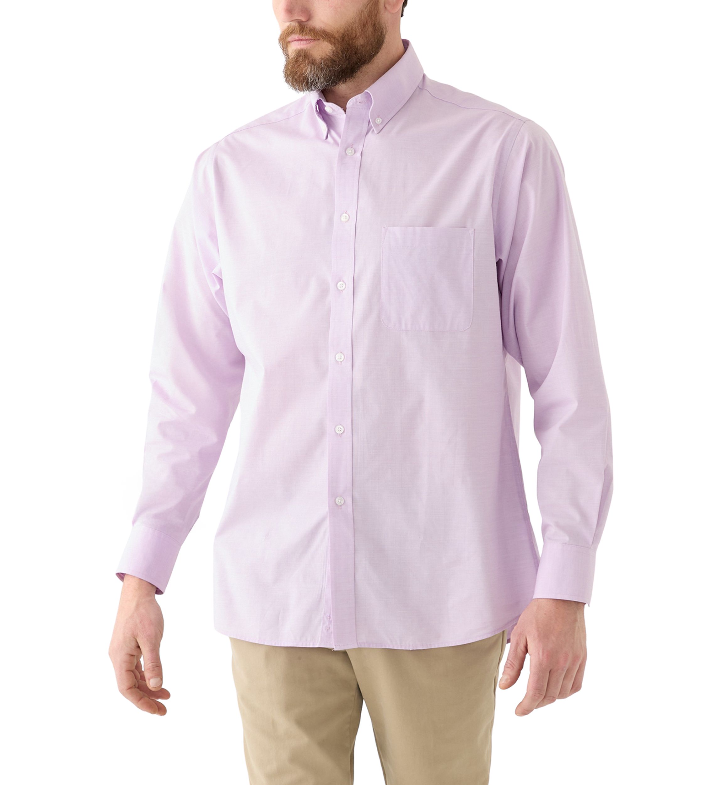 Mens Stretch End on End Regular Fit Shirt