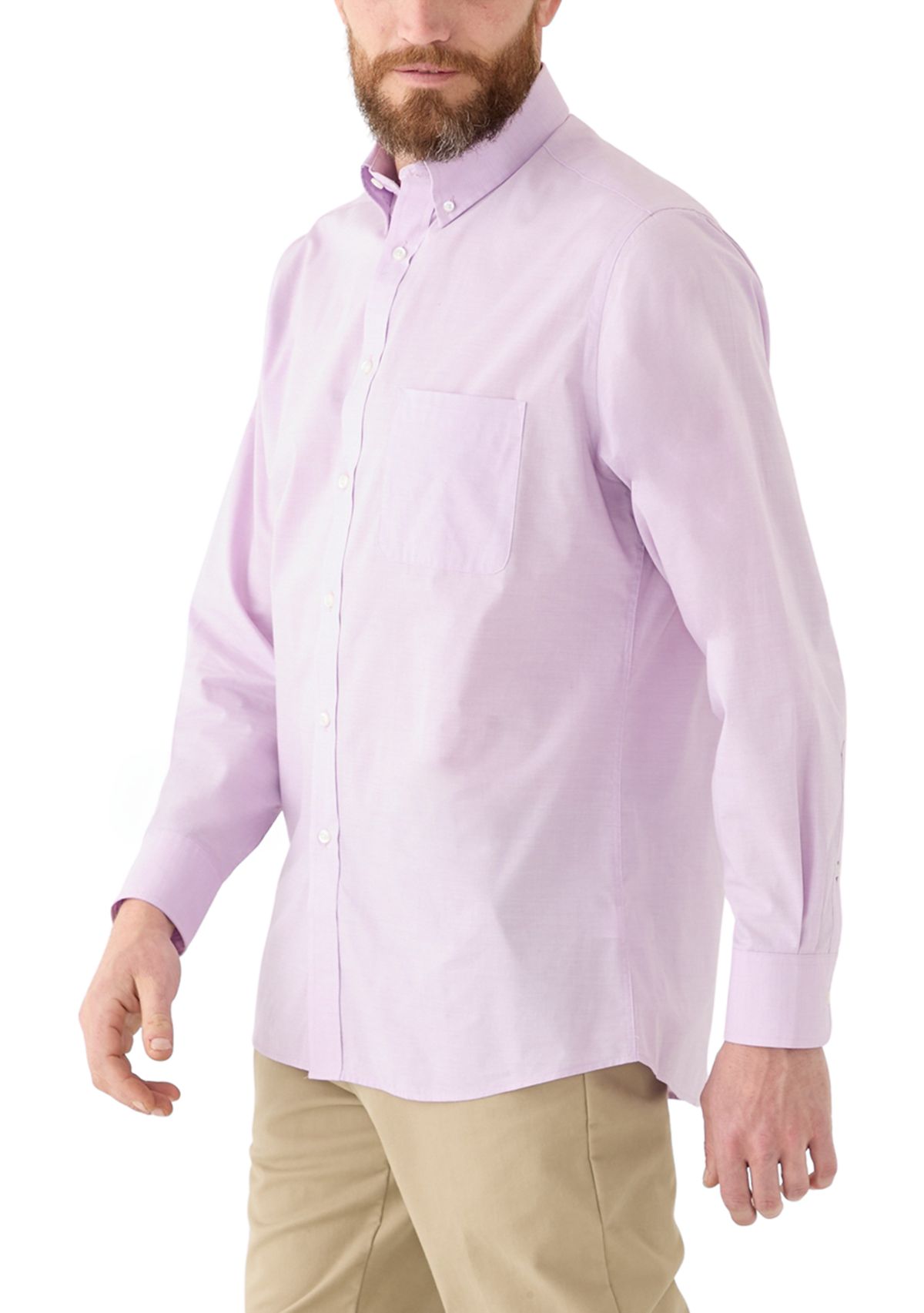 Mens Stretch End on End Regular Fit Shirt