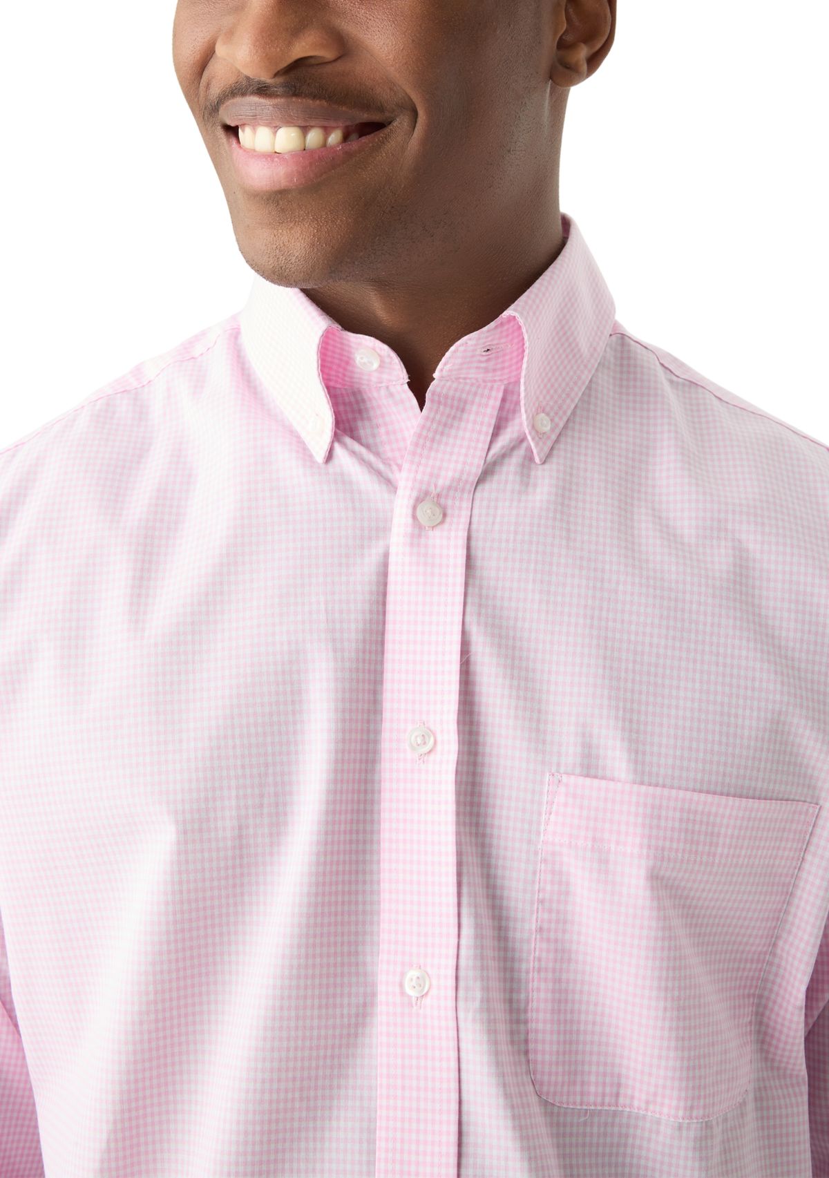 Allover Stretch Gingham Button Down Shirt