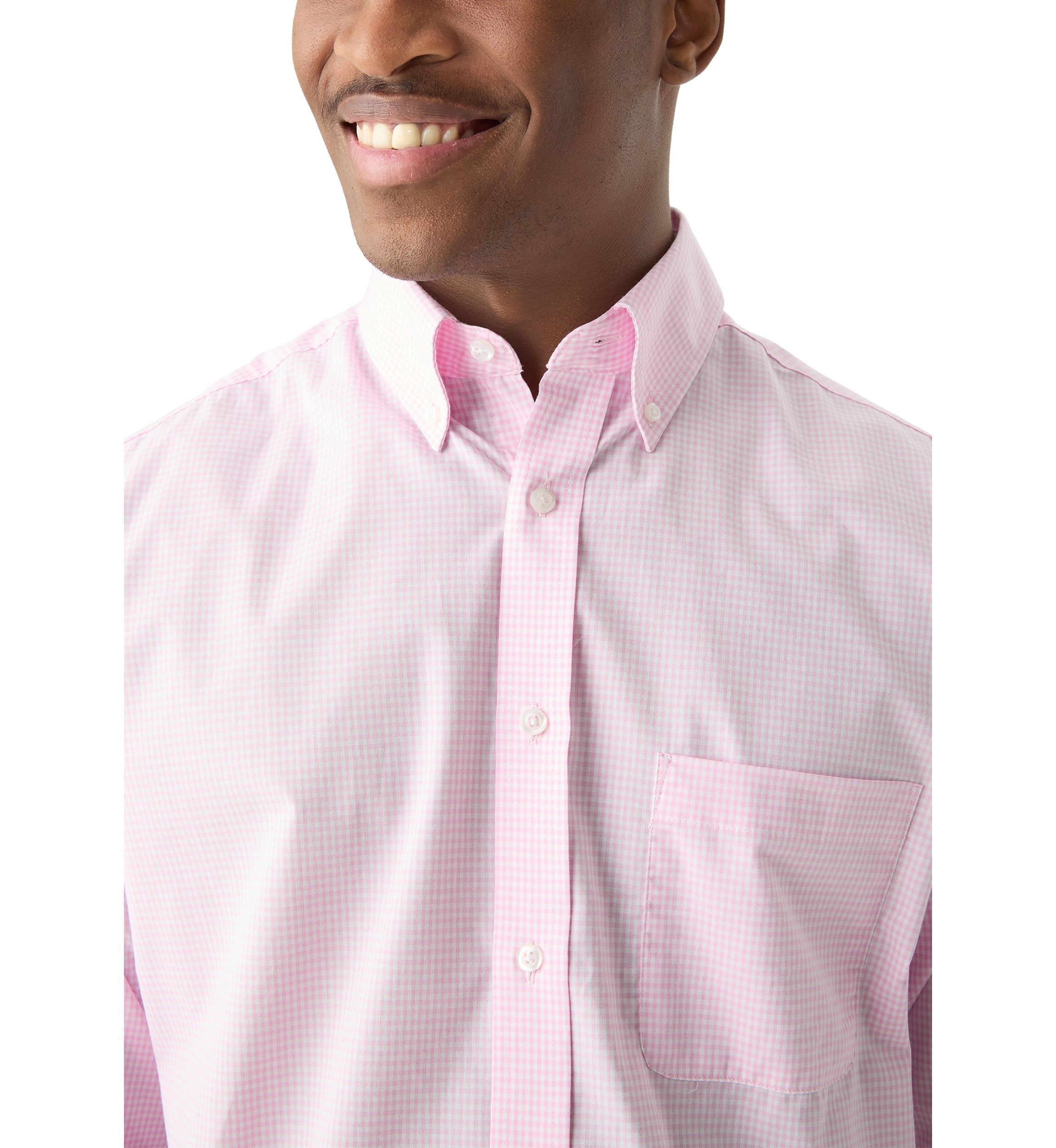 Allover Stretch Gingham Button Down Shirt