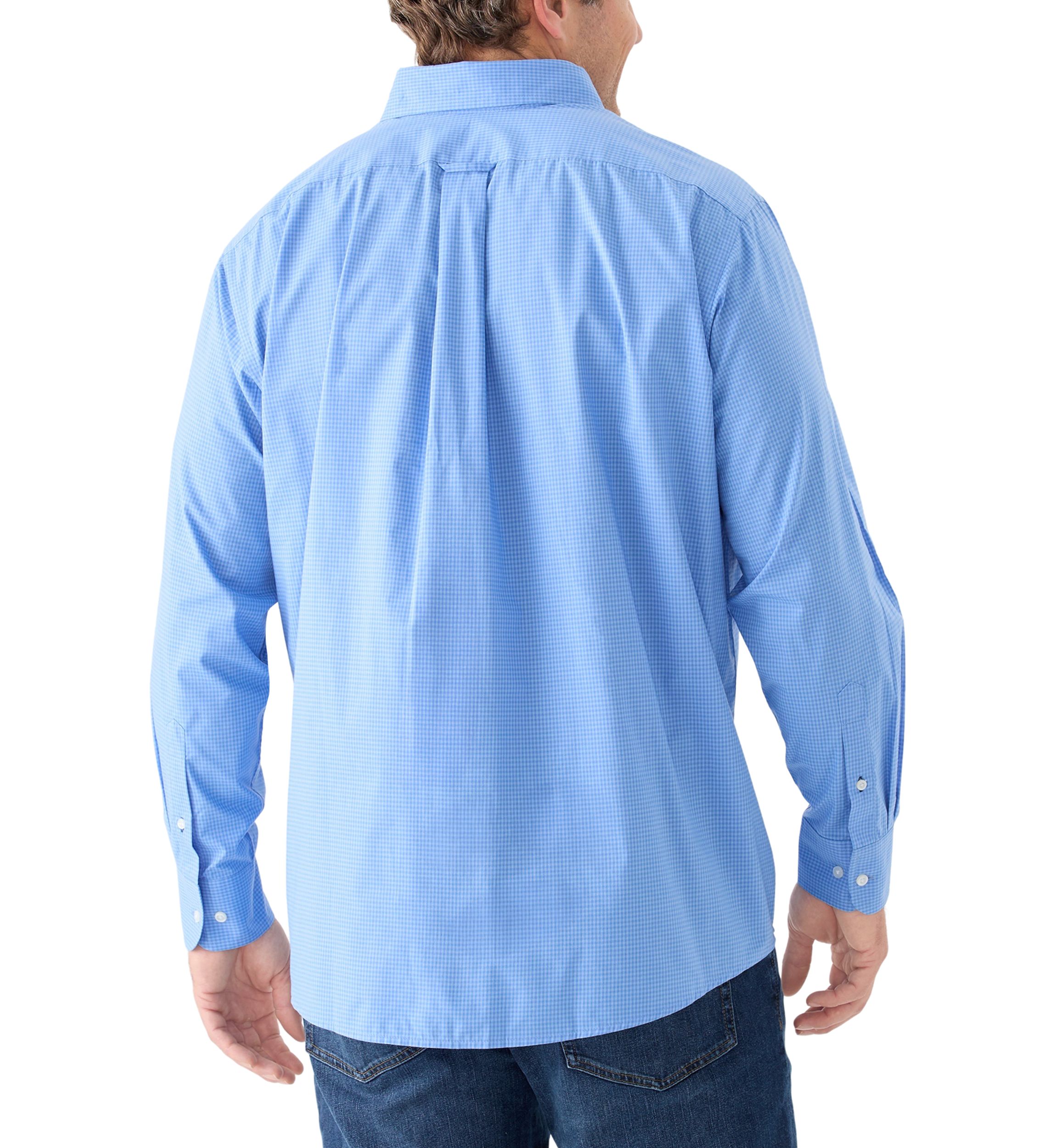 Big & Tall Long Sleeve Gingham Plaid Button Down Shirt 