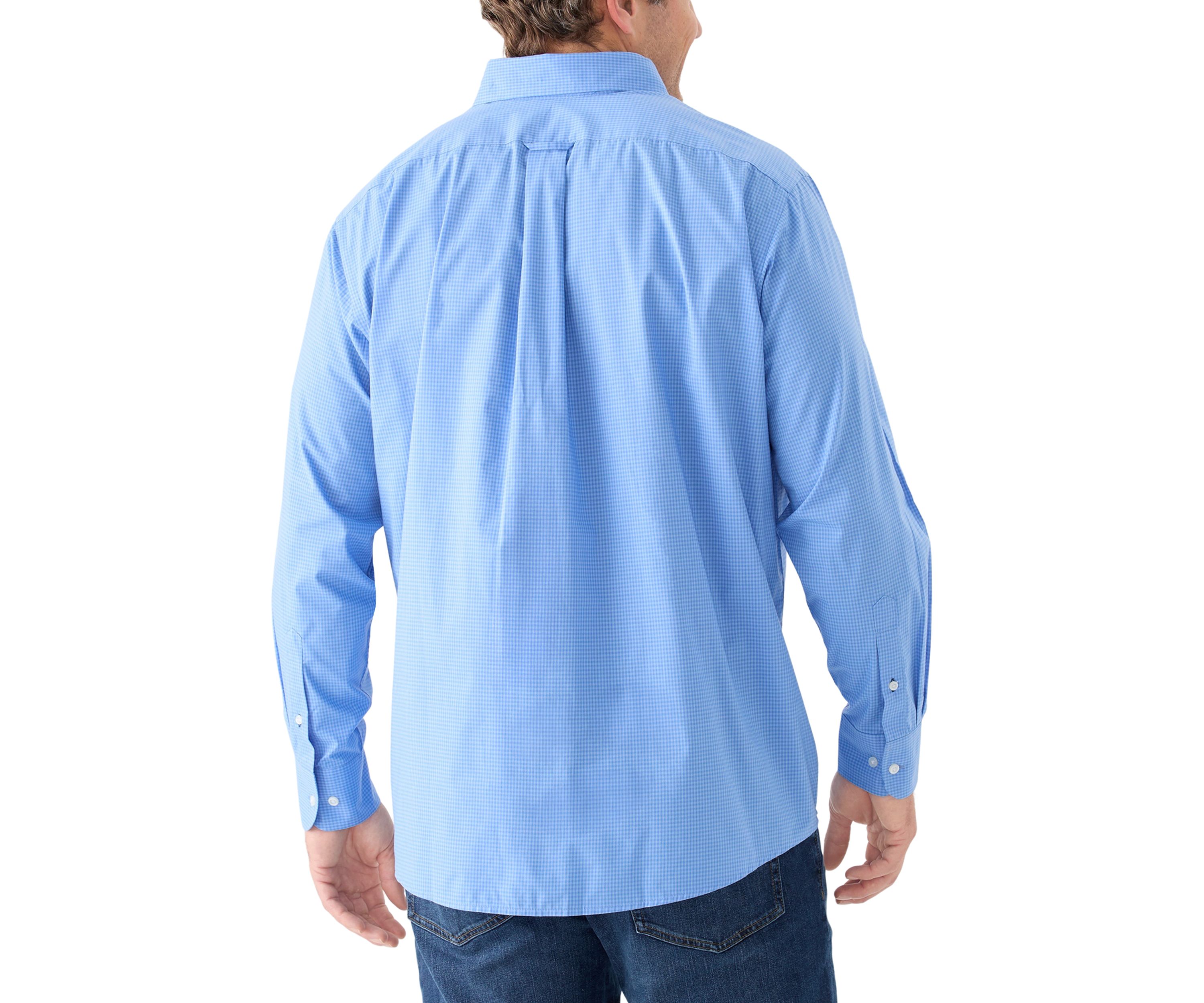 Big & Tall Long Sleeve Gingham Plaid Button Down Shirt 