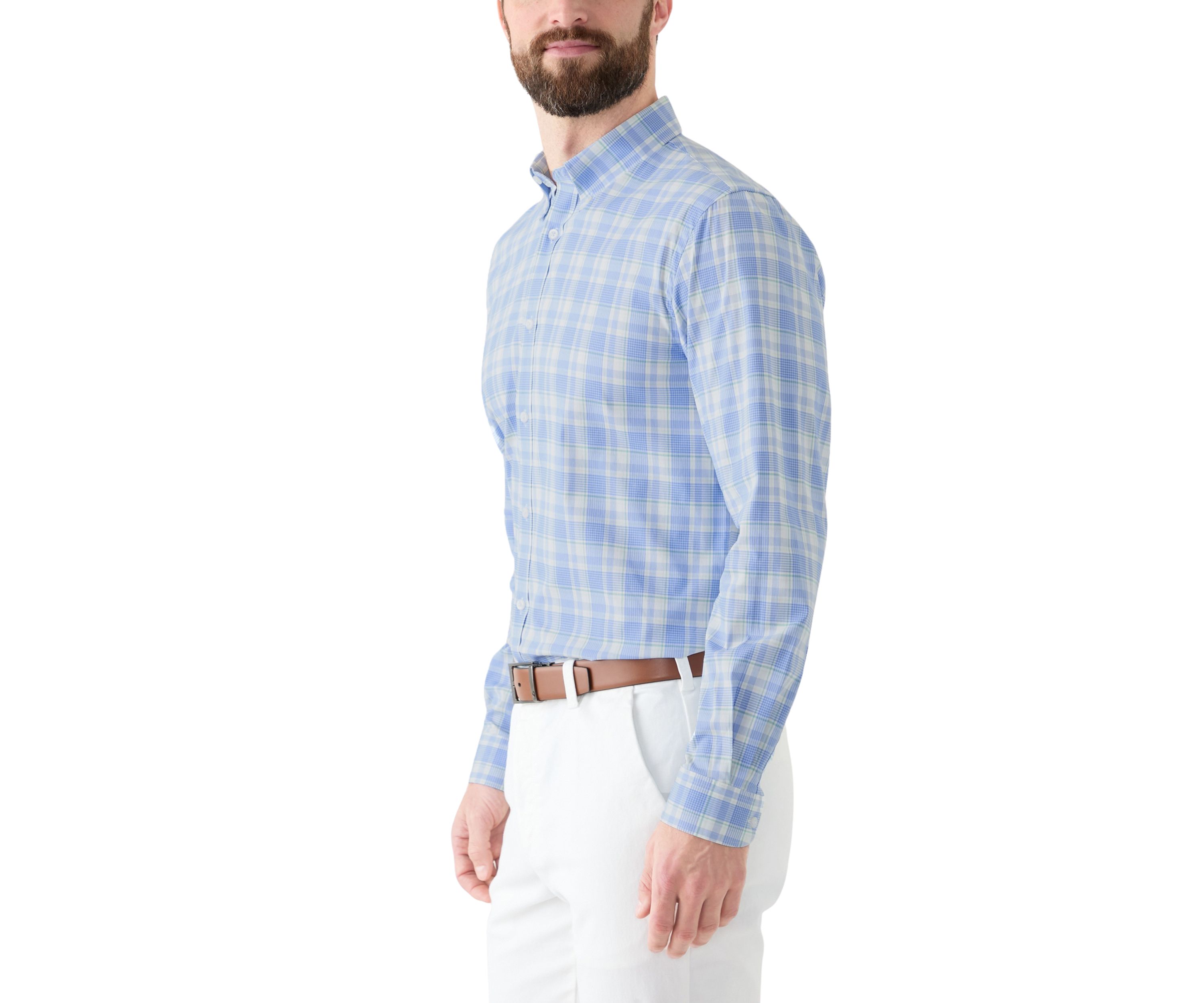 Slim Fit Long Sleeve Plaid Shirt