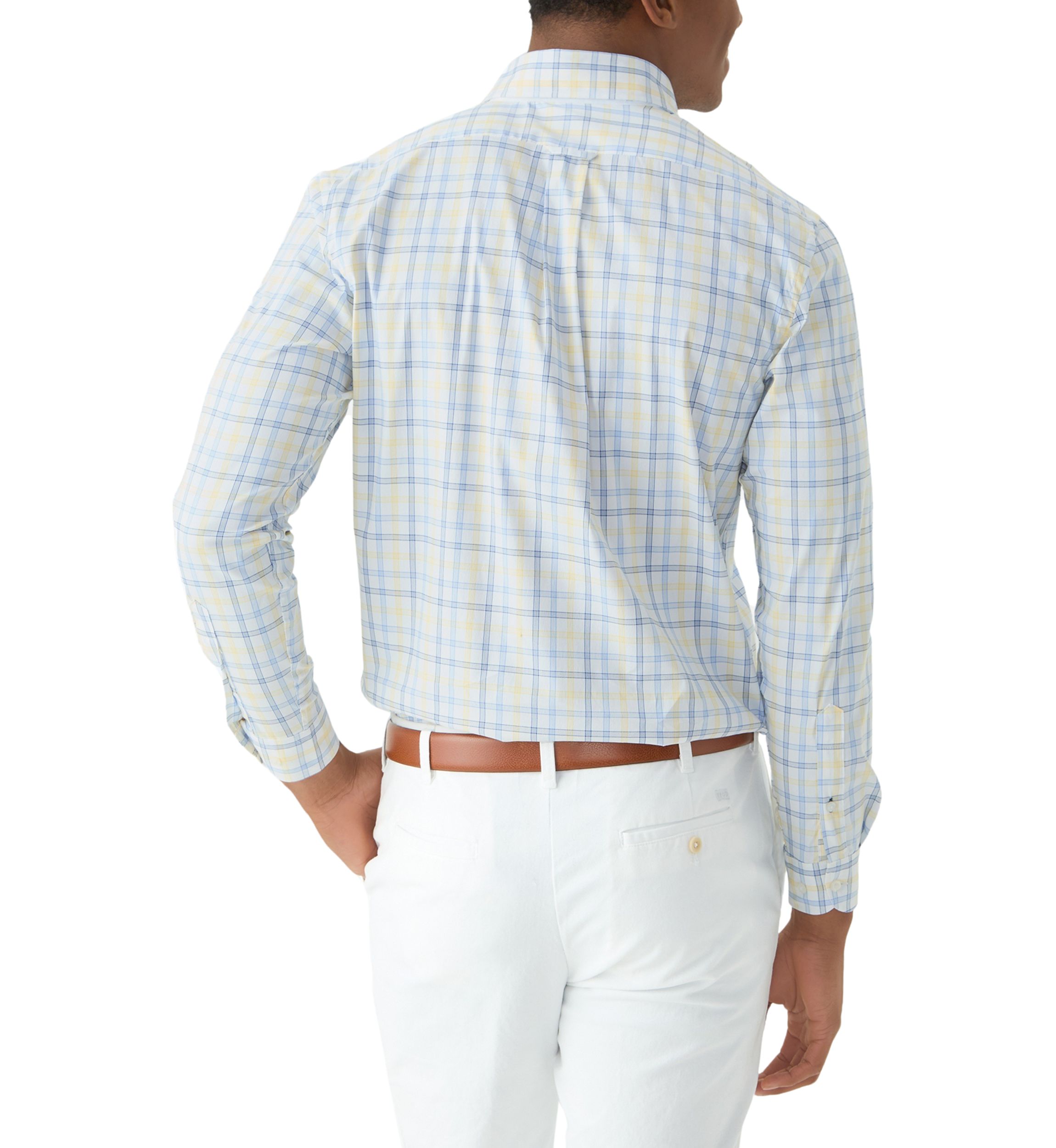 Slim Stretch Plaid Button Down Shirt