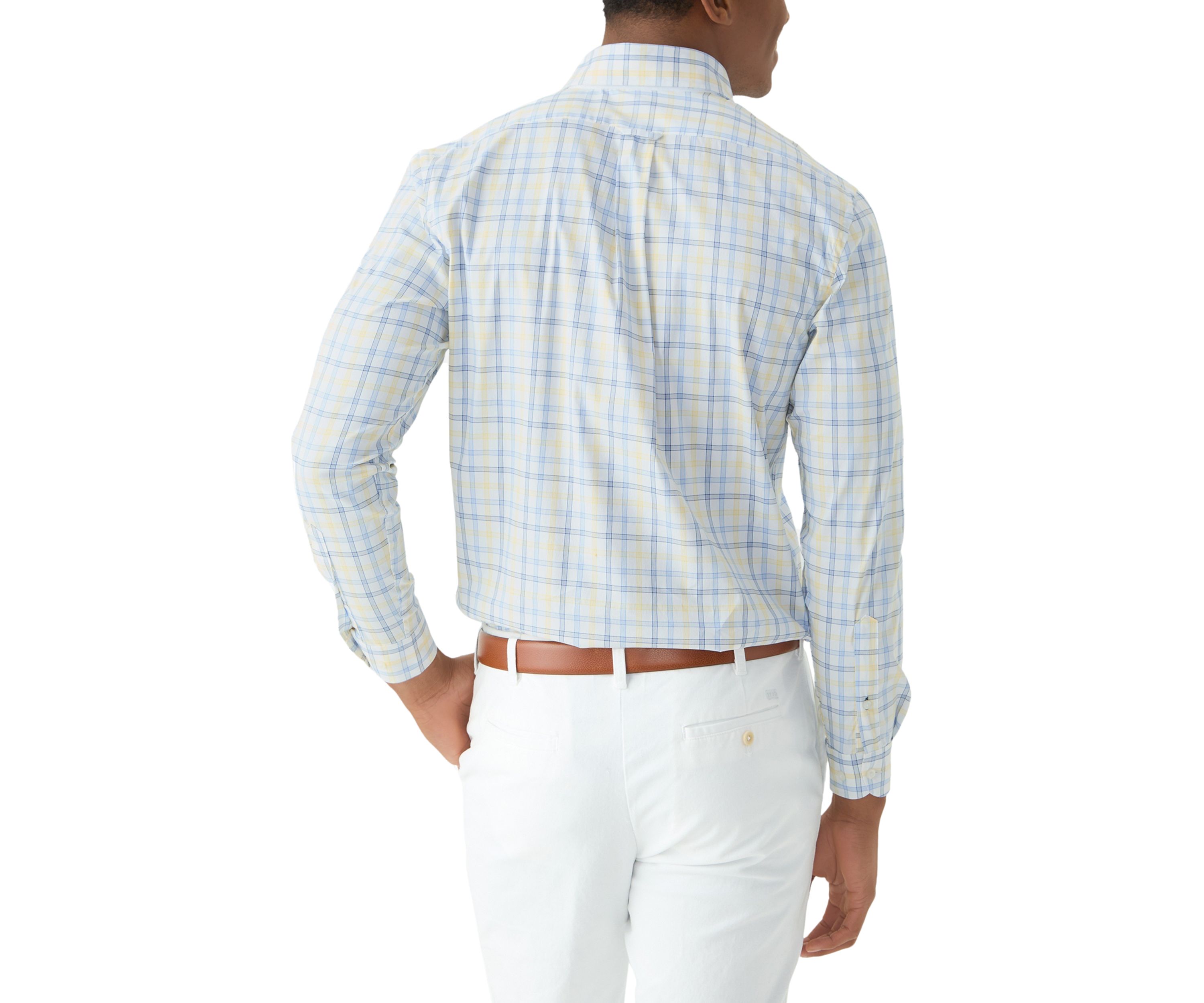 Slim Stretch Plaid Button Down Shirt