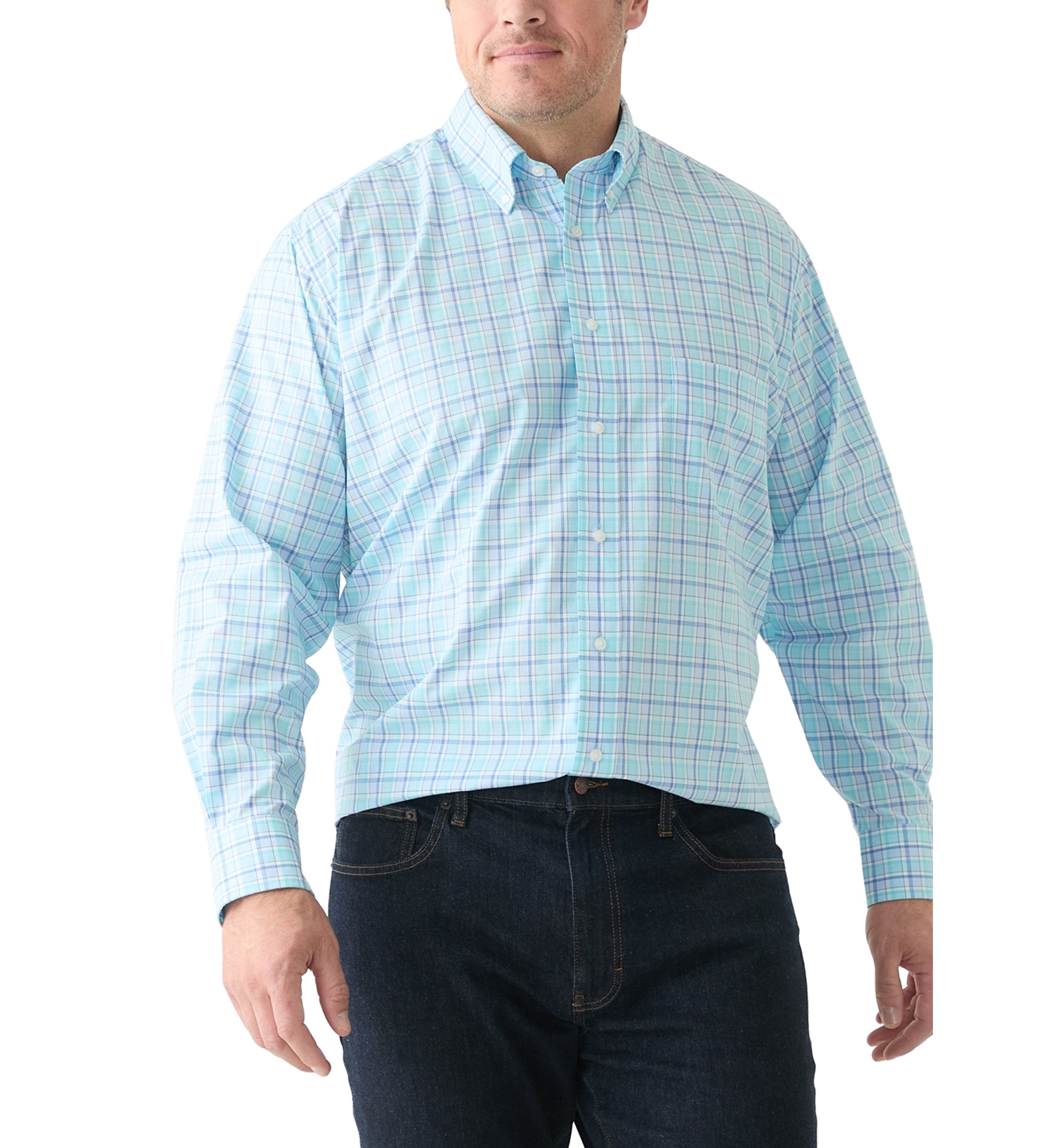 Big & Tall Allover Stretch Regular Fit Button Down​ Shirt