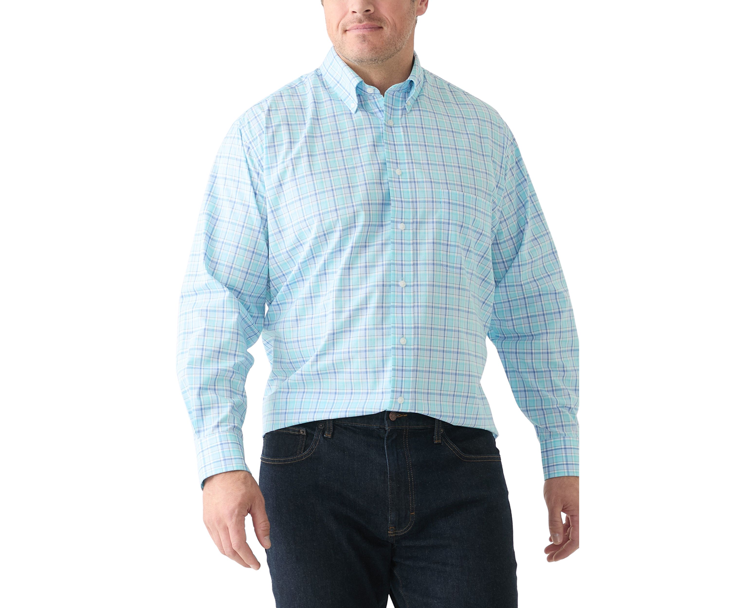 Big & Tall Allover Stretch Regular Fit Button Down​ Shirt